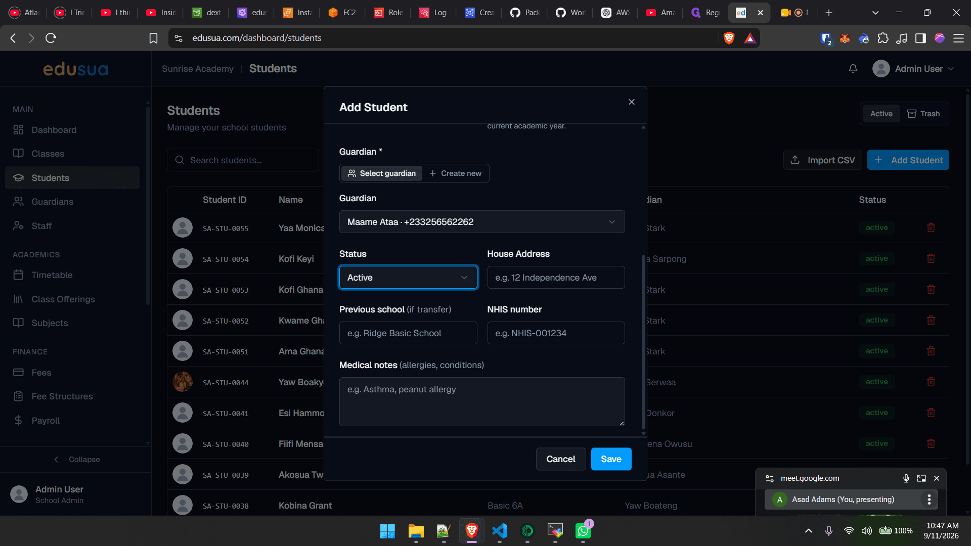 Step #13: Click the House Address field and enter the residential address.