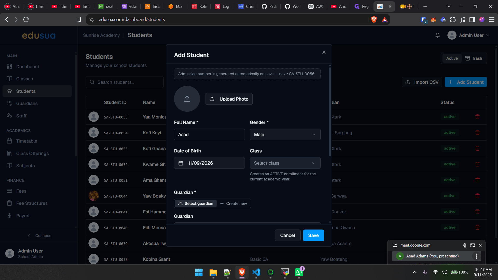 Step #7: Click Select class.