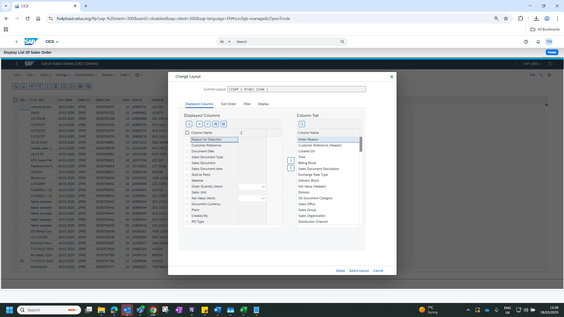 Step #7: Click on "Order Reason"