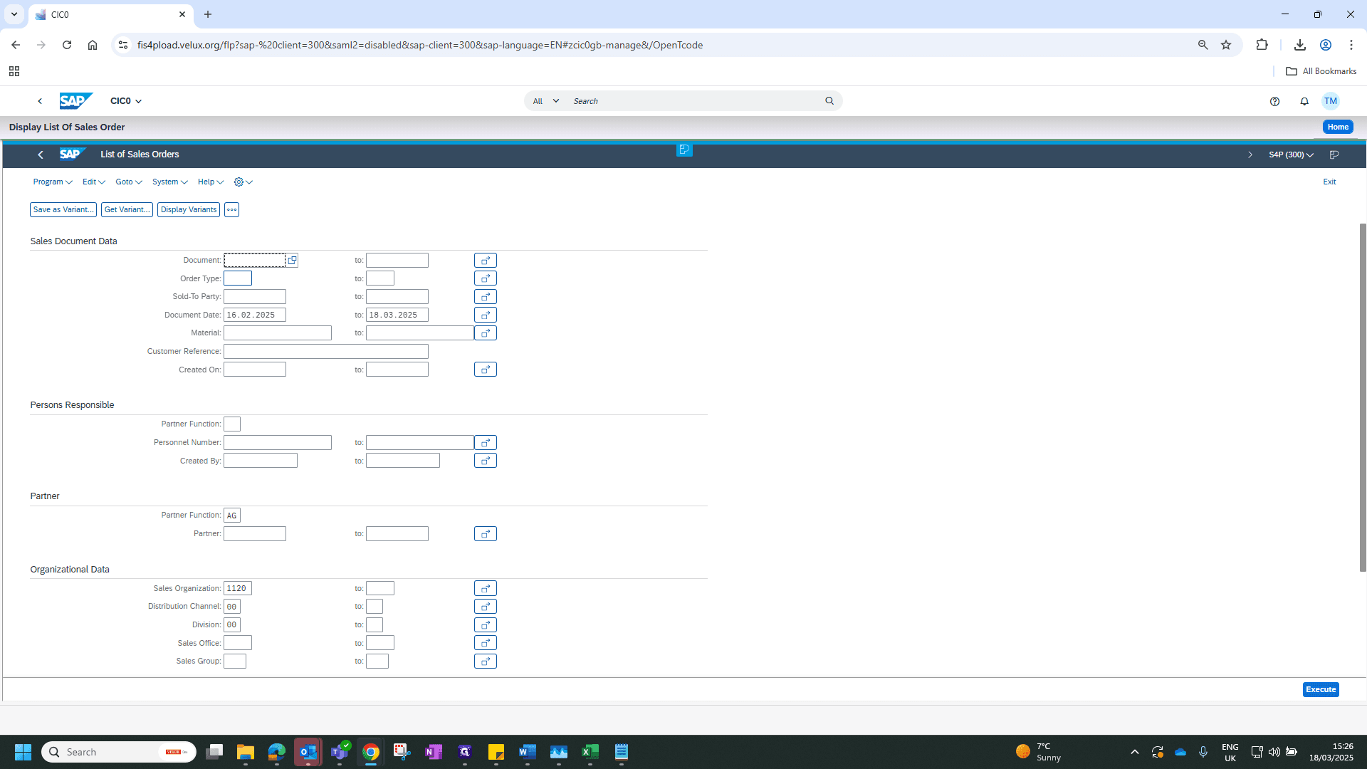 Step #2: Click on "Order Type :"