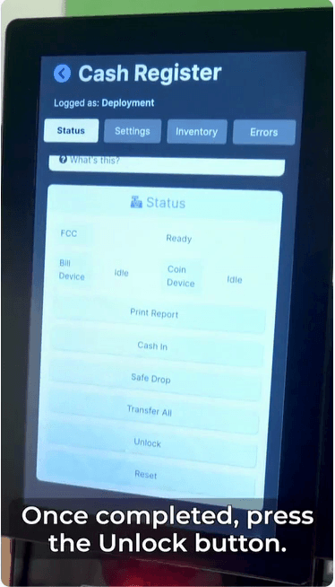 Step #3: Press the 'Unlock' button.
