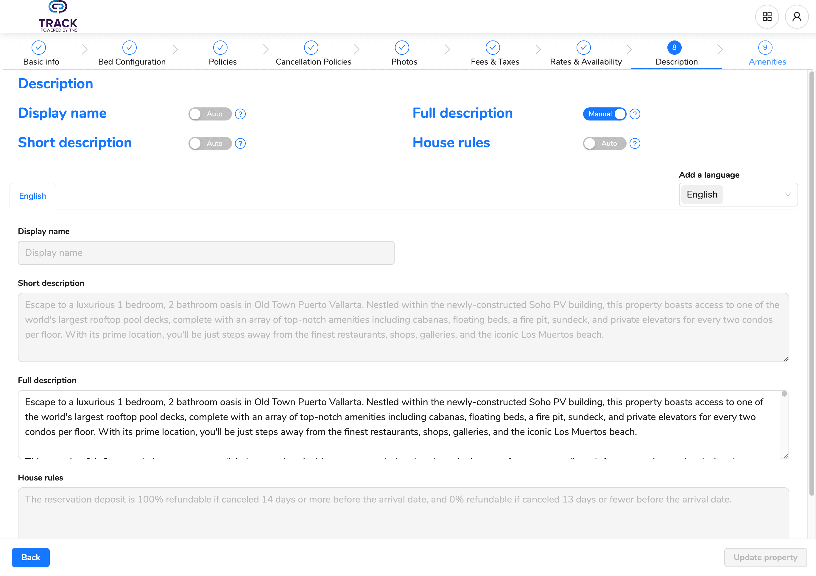 Step #163: Click on "Amenities"