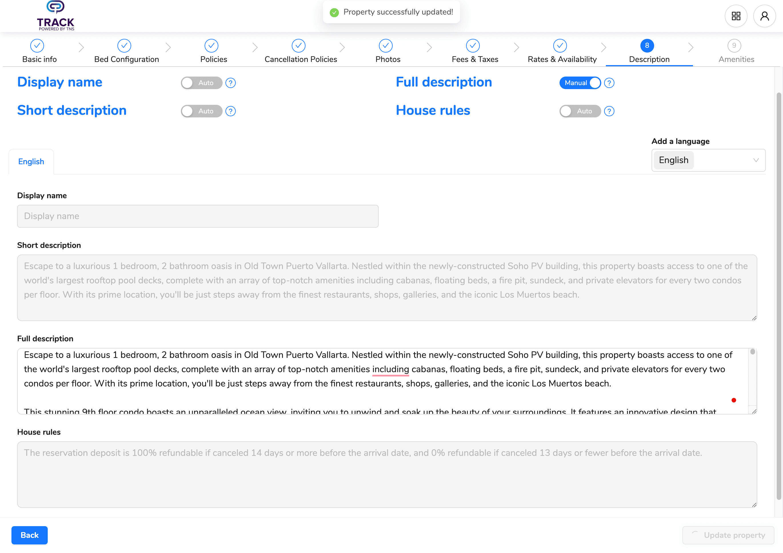 Step #157: Click on "Update property"