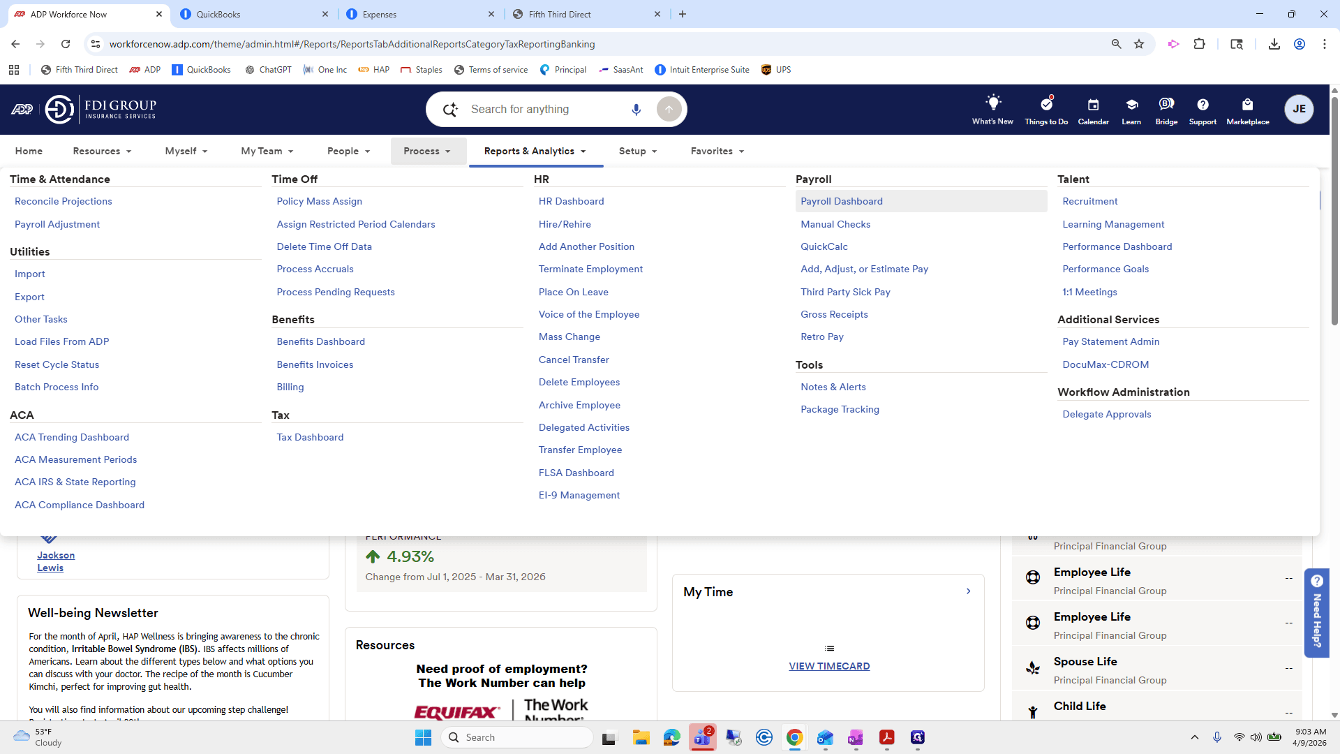Step #4: Click on "Payroll Dashboard"
