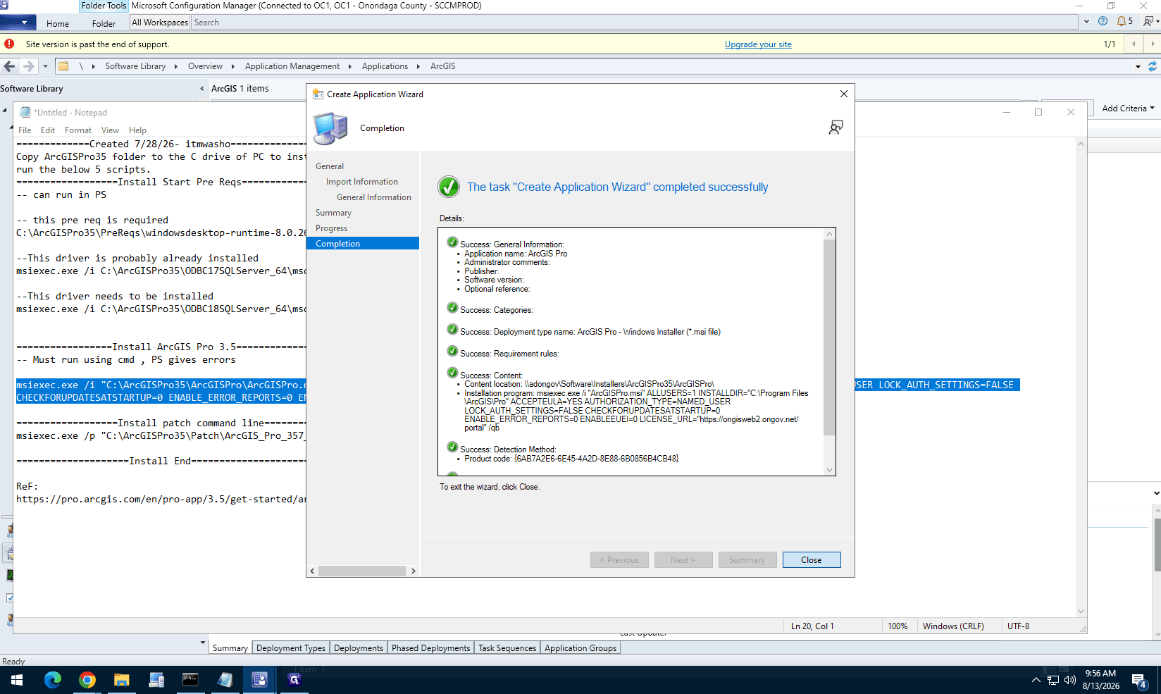 Step #14: Click Close to finish creating the base application.