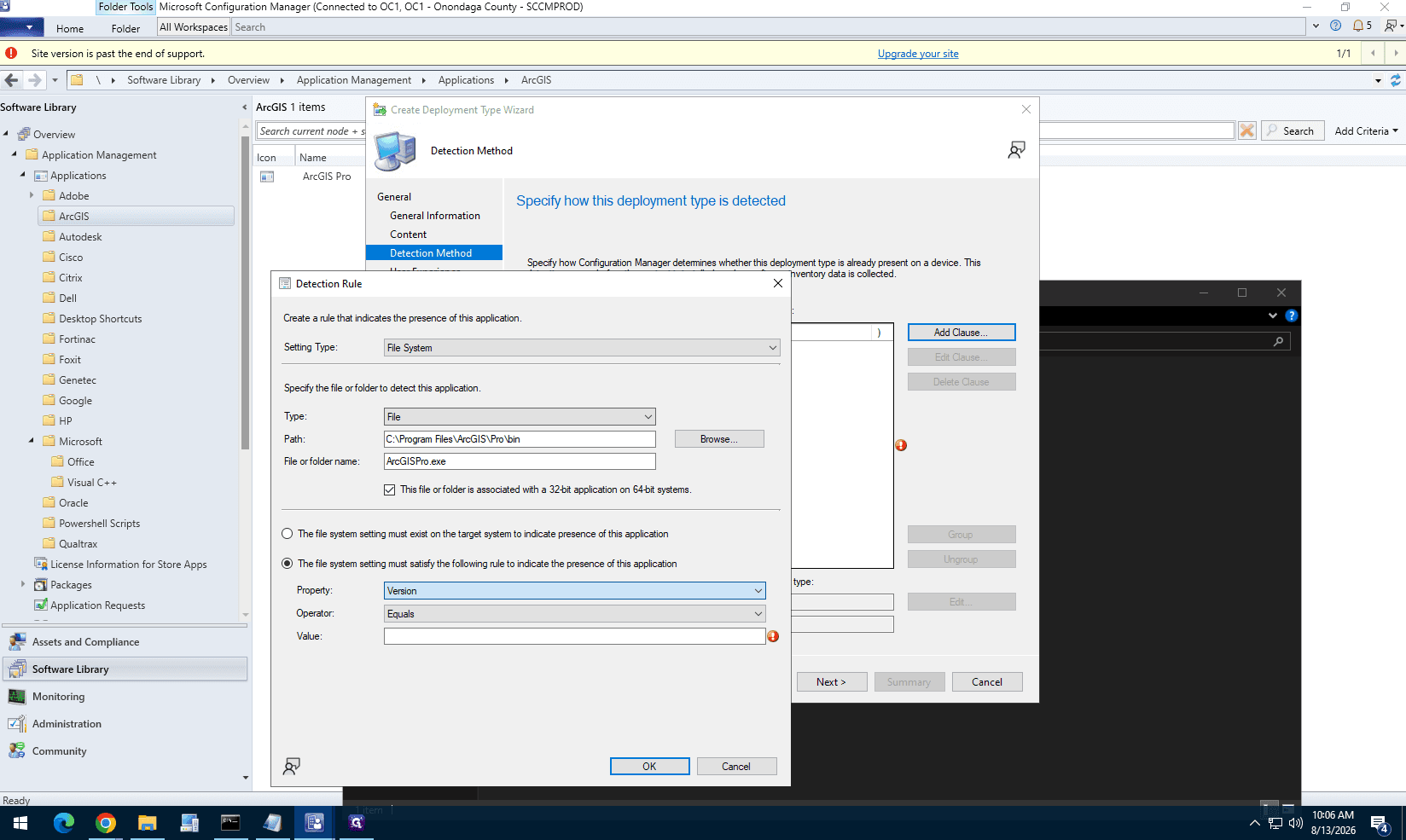 Step #25: Change the property to Version, select Greater than or equal to, and enter 3.5.7.57366 as the value.