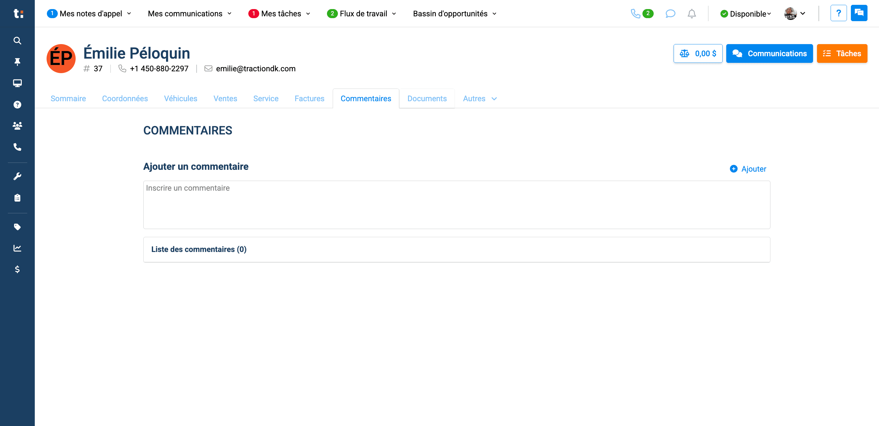 Step #9: Tous les commentaires se trouvent dans l'onglet "commentaires"