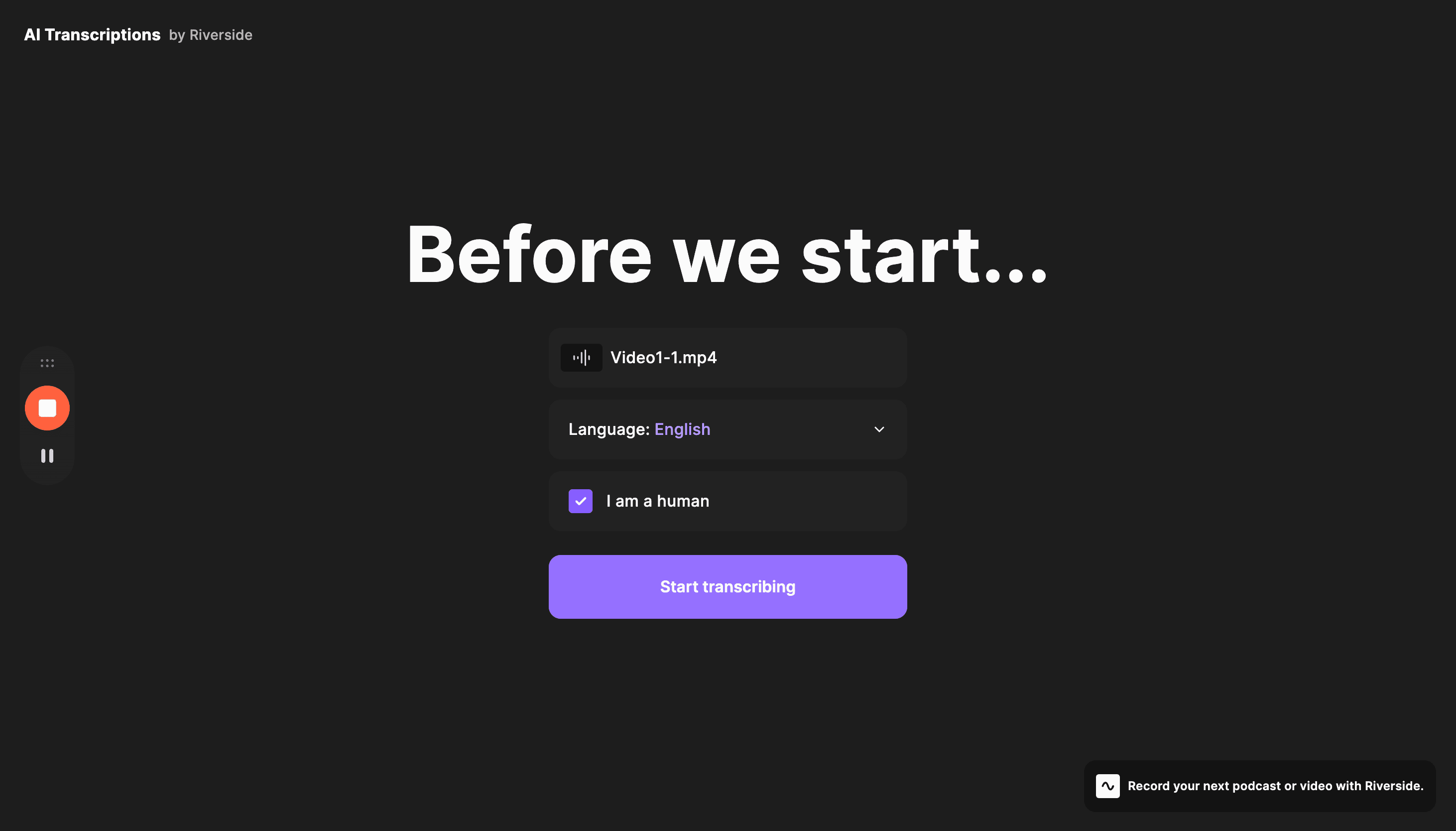 Step #8: Click "I am a human"