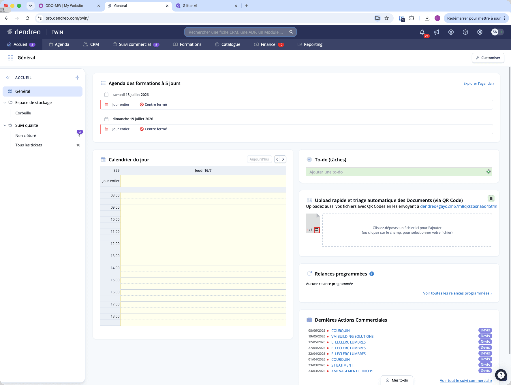 Step #1: Cliquez sur Agenda dans le menu de navigation principal.