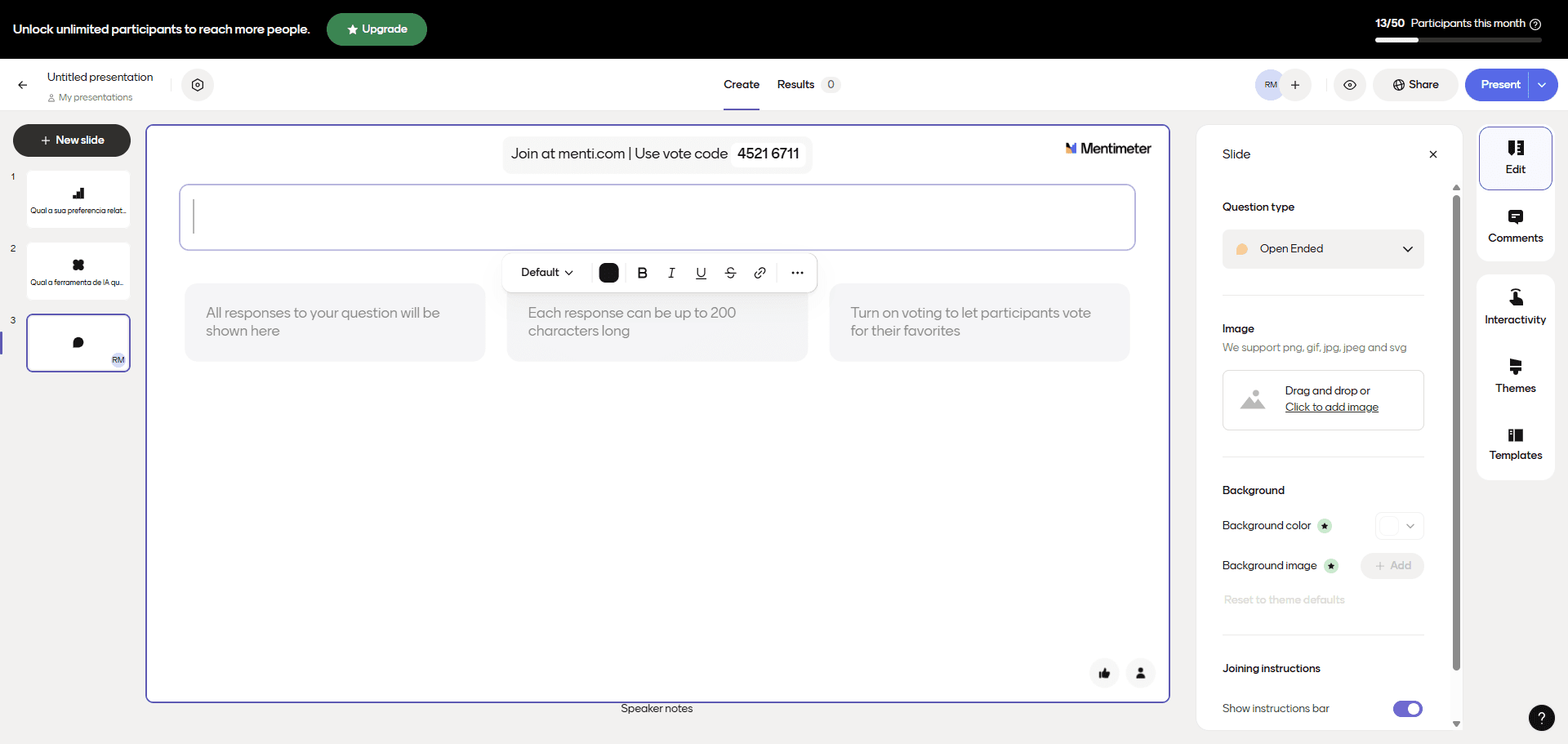 Step #13: Indico a questão