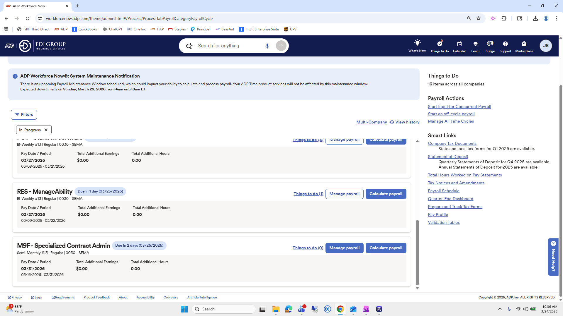 Step #35: Click on "Manage payroll"