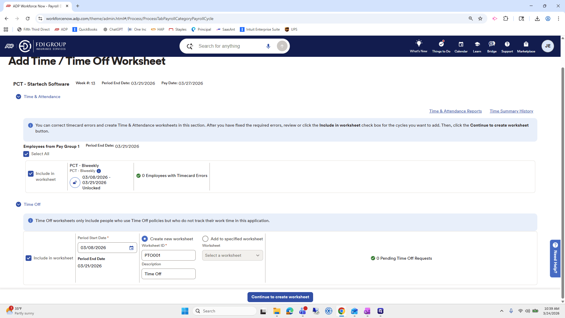 Step #62: Click on "Continue to create worksheet"
