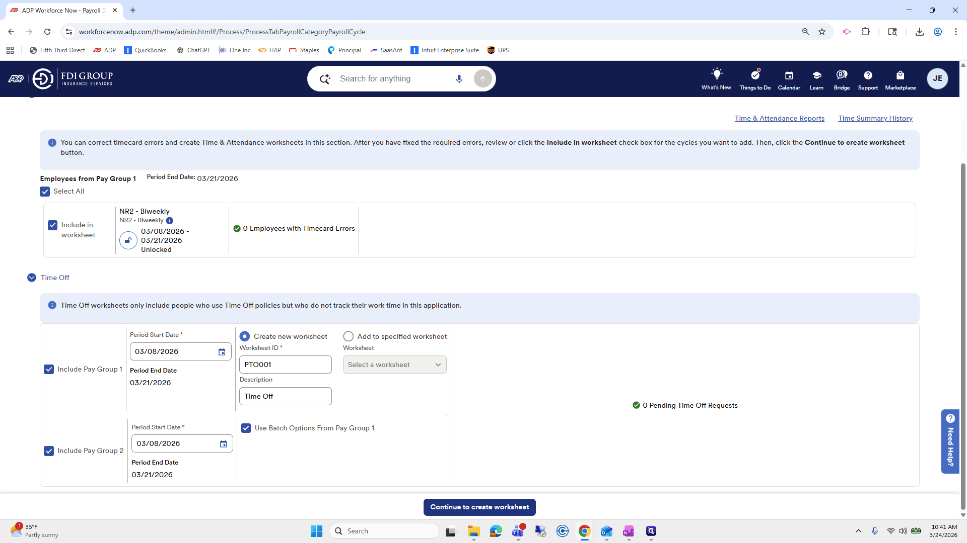 Step #84: Click on "Continue to create worksheet"