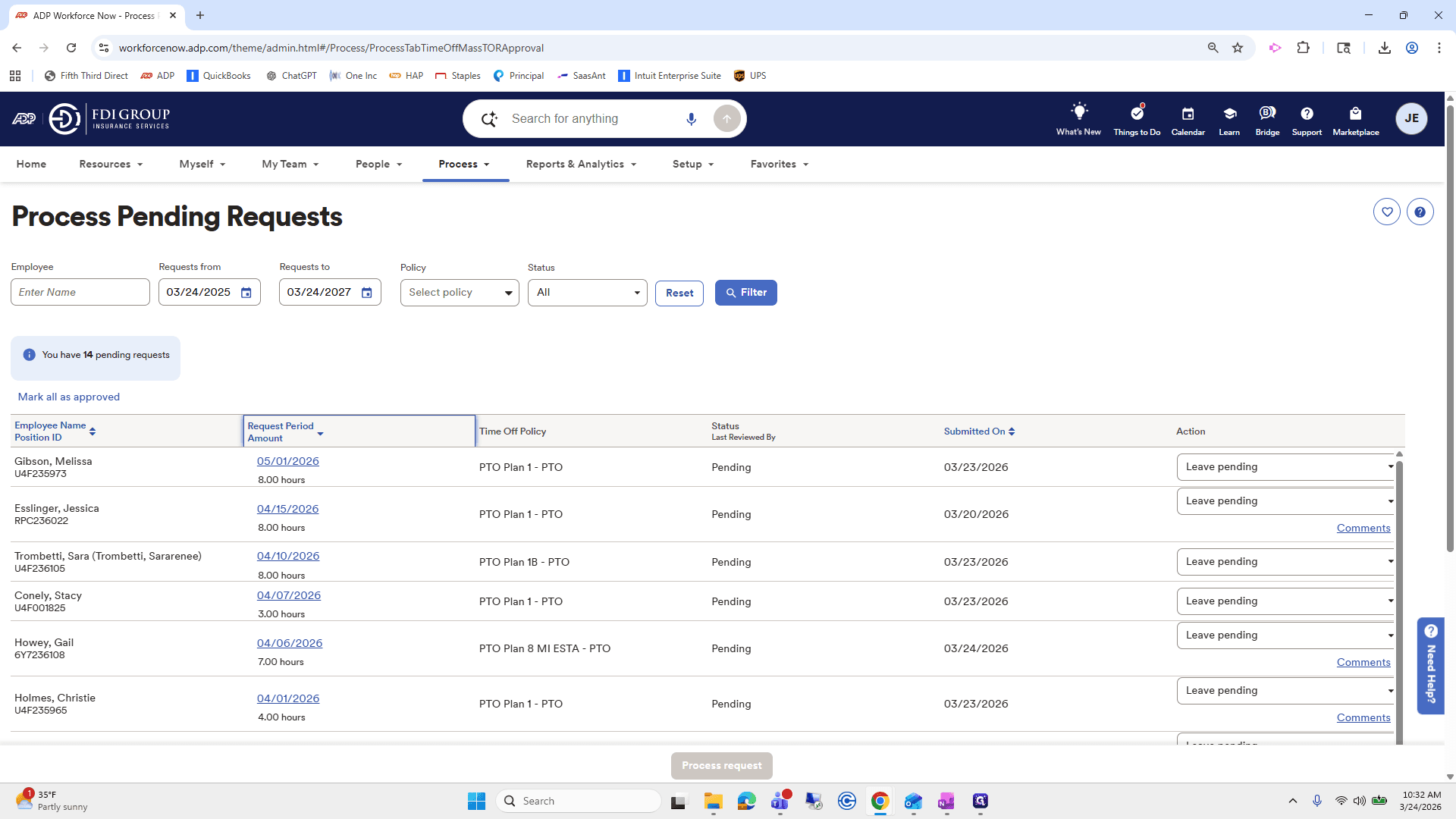 Step #12: Click on "Request Period"