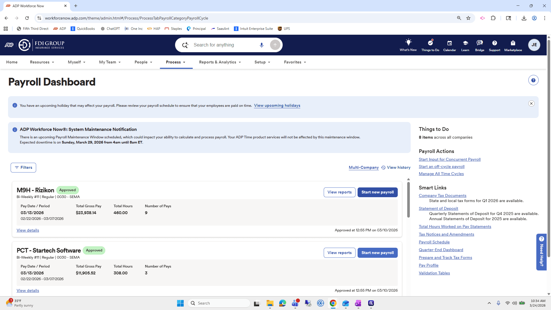 Step #23: Click on "Start new payroll"