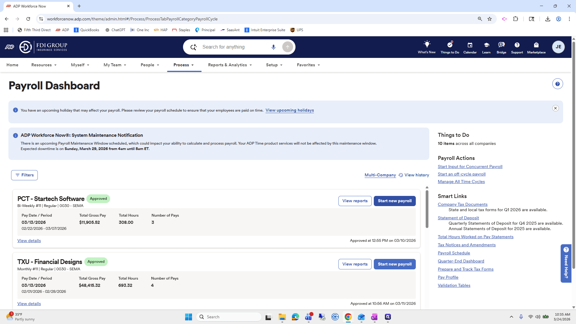 Step #26: Click on "Start new payroll"
