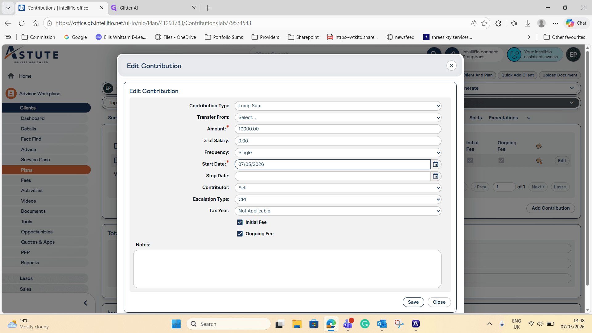 Step #7: Click Save to update the contribution details.