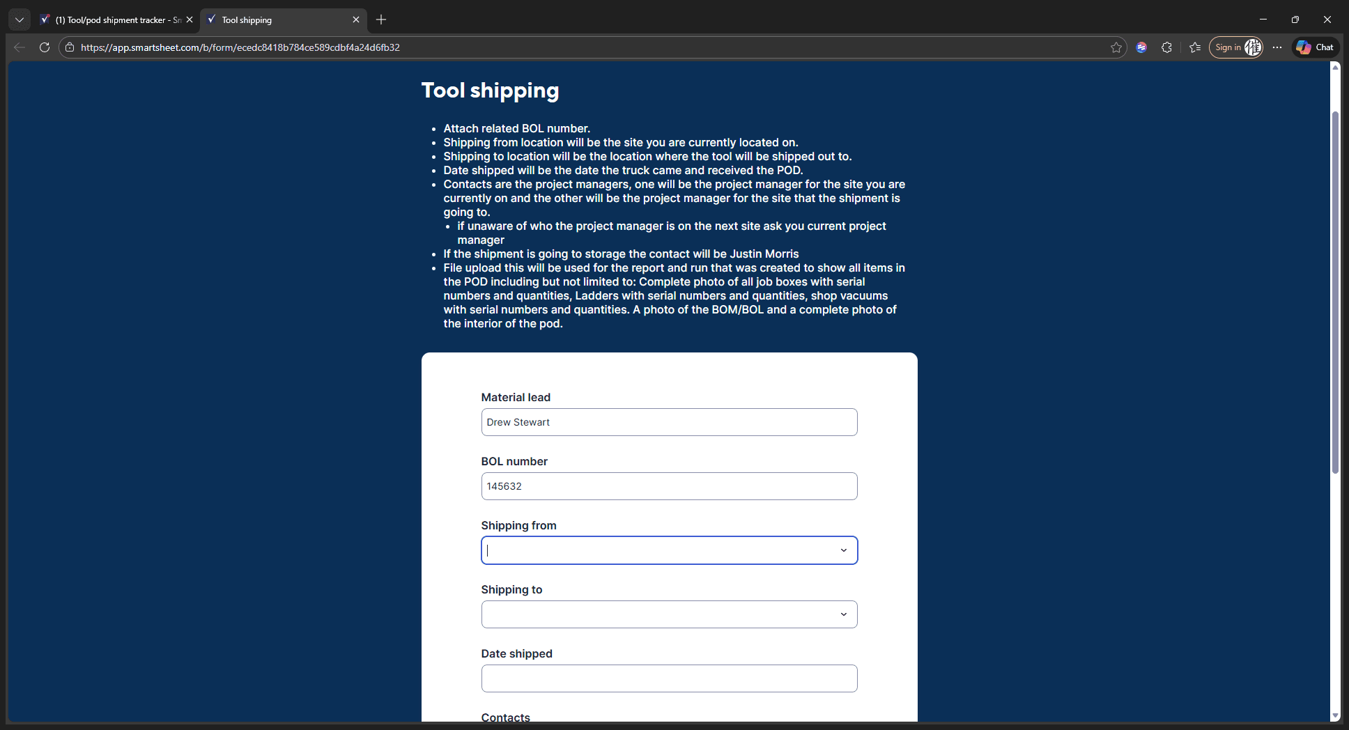 Step #3: Click "Shipping from" and click the site you are currently on