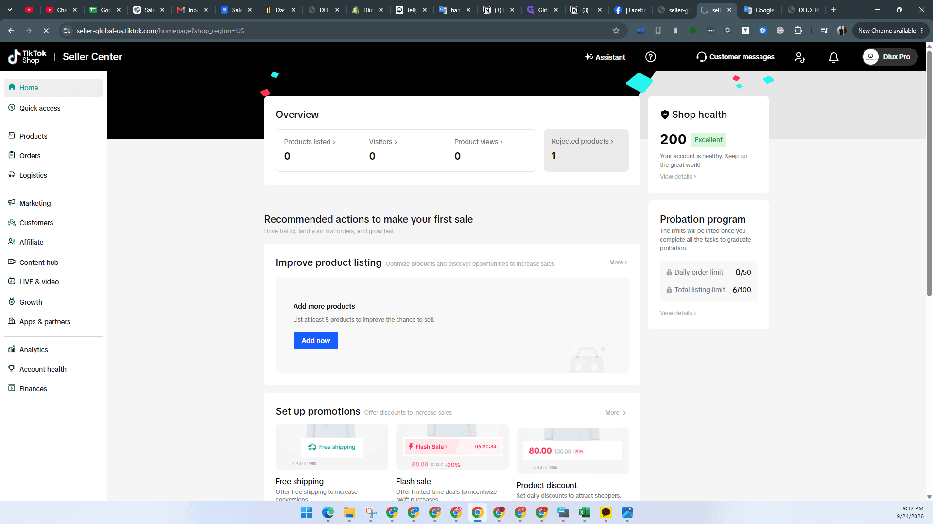 Step #1: Click Rejected products > in the Overview section.