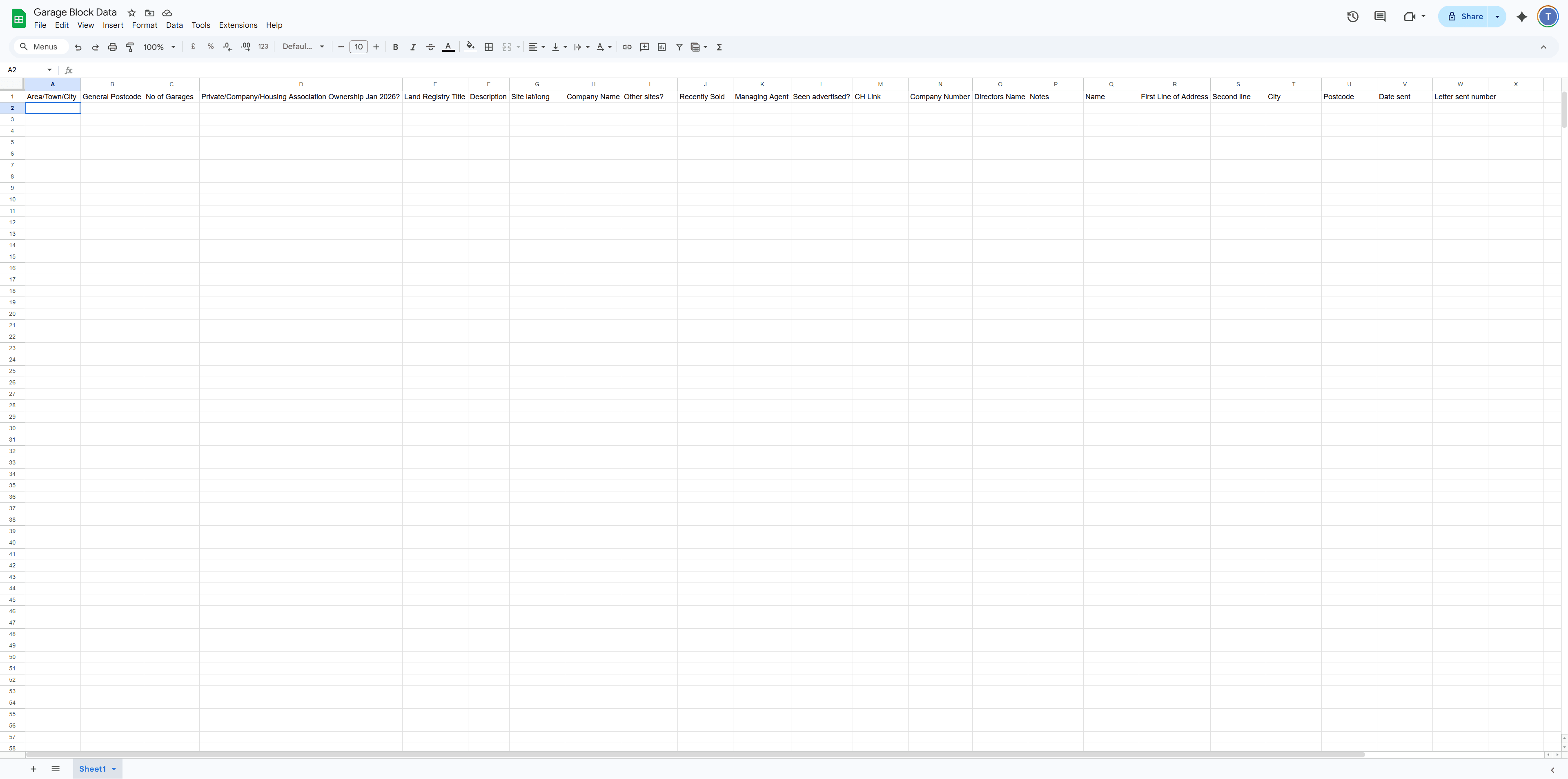 Step #13: Open your Garage Block Data spreadsheet