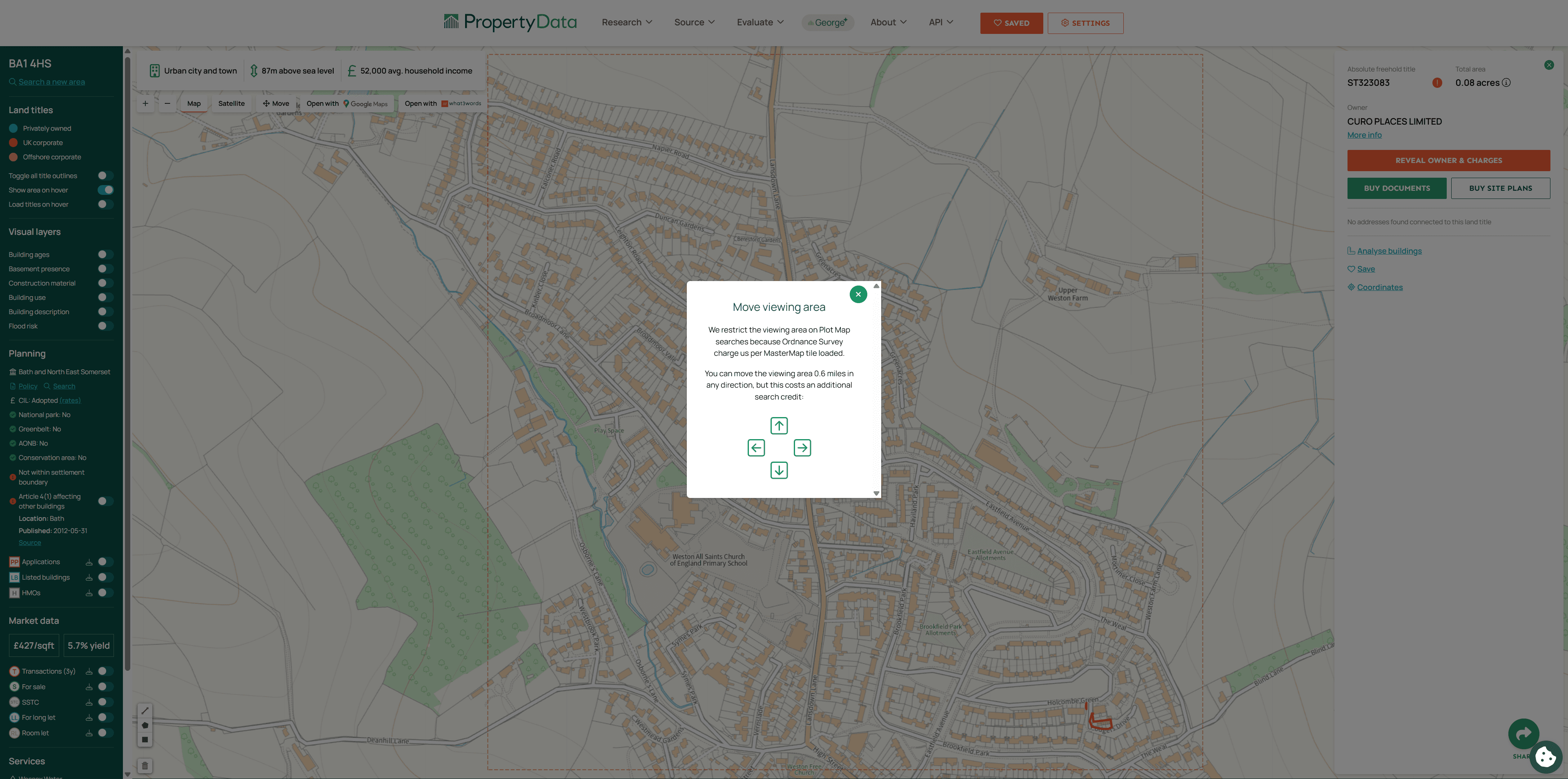 Step #26: Return to PropertyData and use the directional arrows to move your viewing area