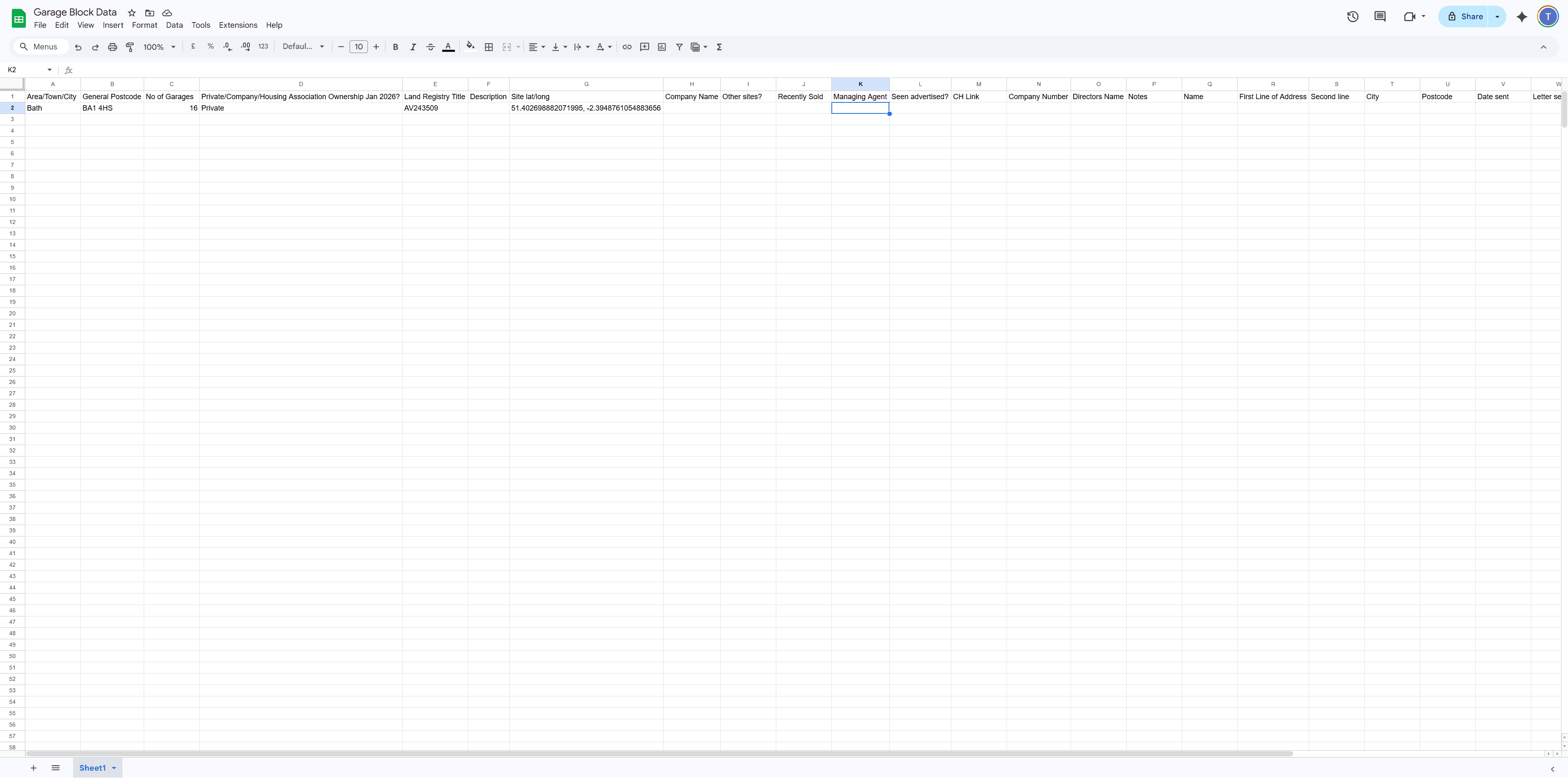 Step #25: Log any discovered managing agent in your spreadsheet (add a question mark if you are unsure)
