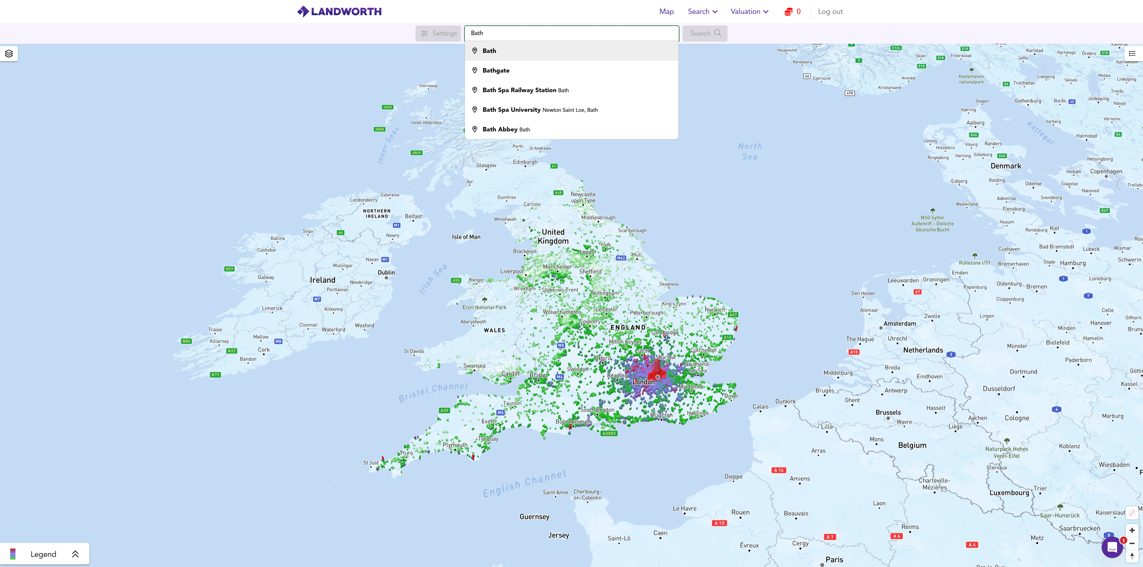 Step #2: Paste the location into the LandWorth search bar and select it