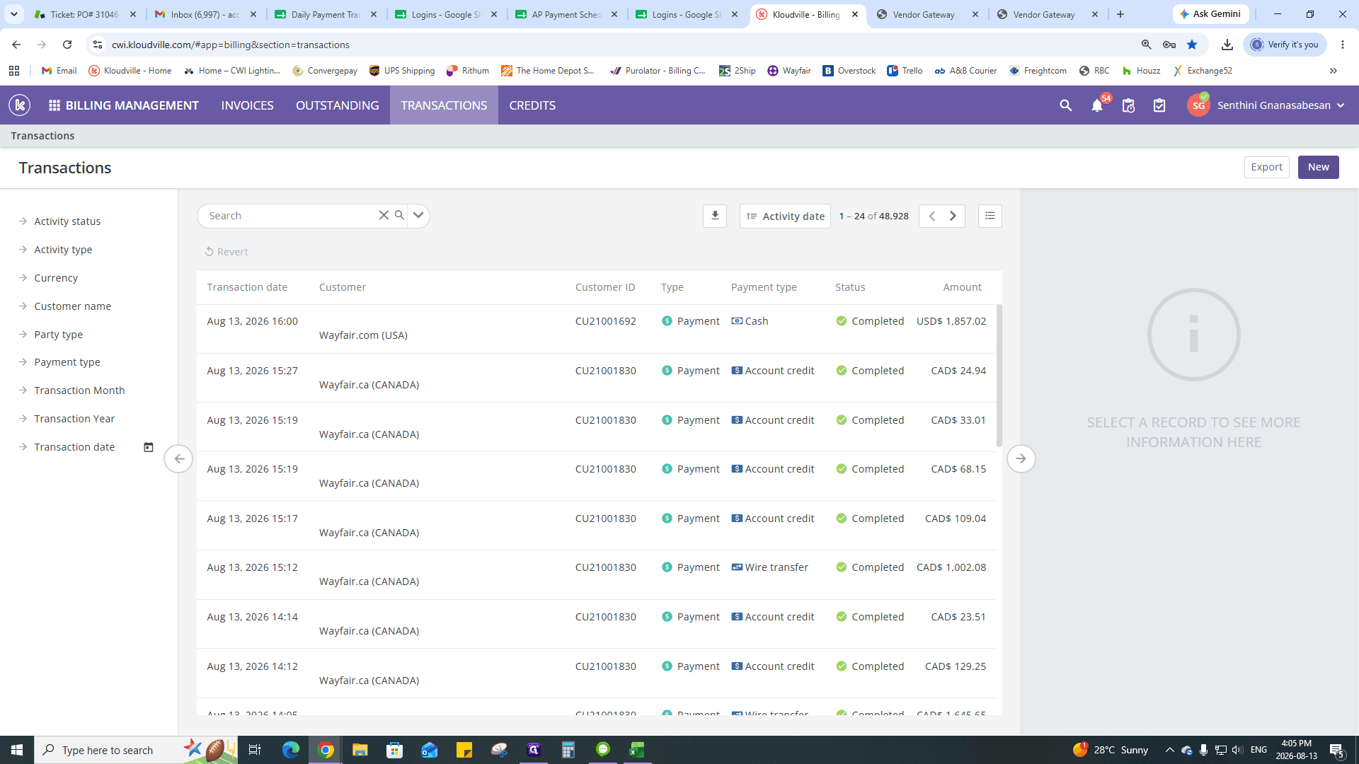 Step #11: Click New to create a new transaction.