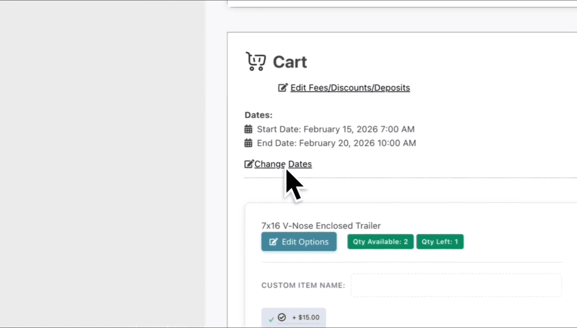 Step #5: Click the Change Dates checkbox.
