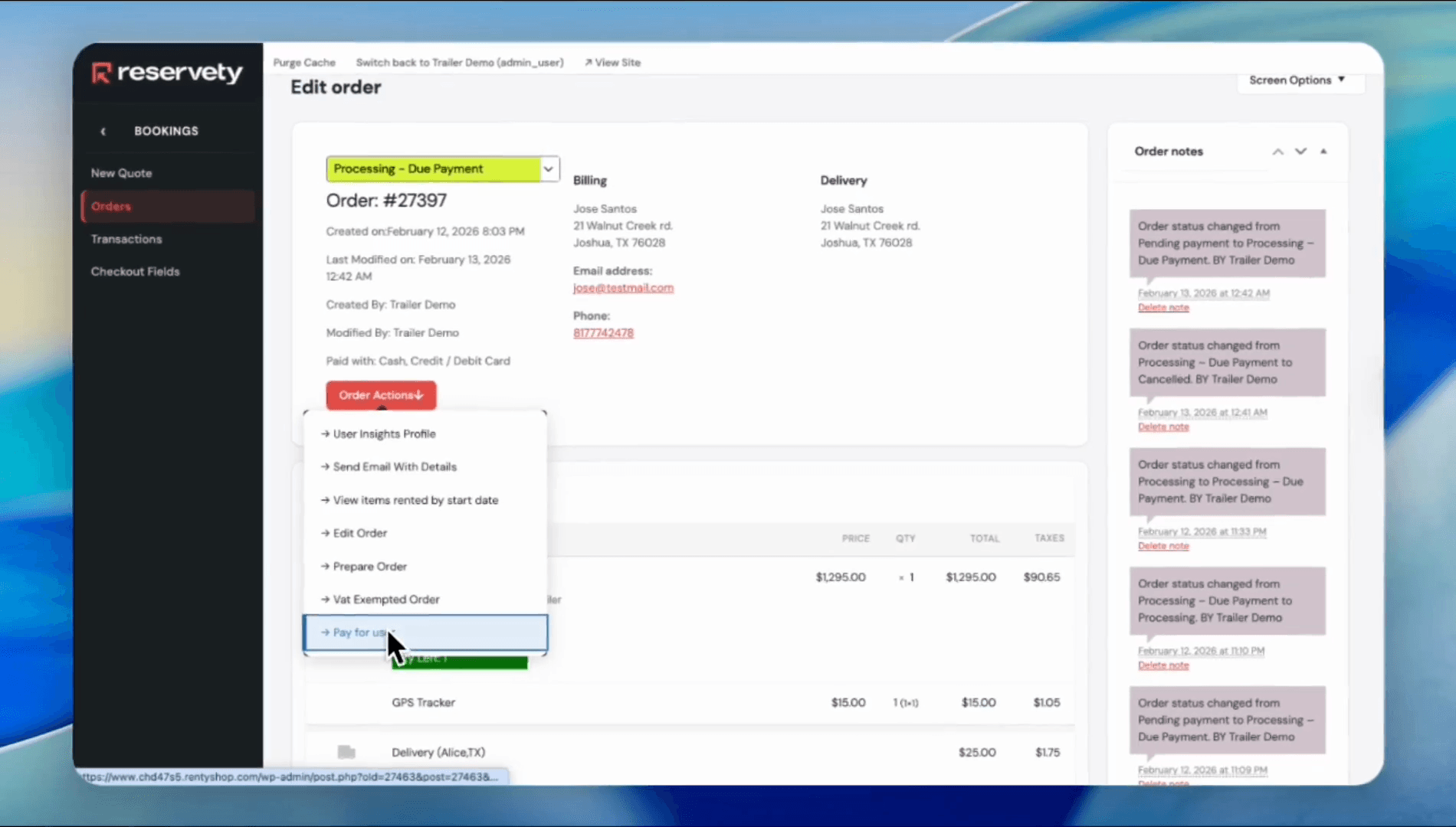 Step #10: Click on Pay for user.