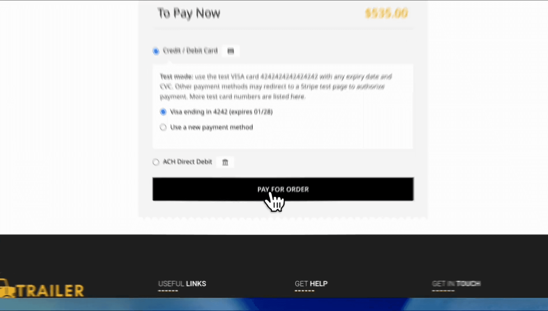 Step #11: Click the Pay for order button.