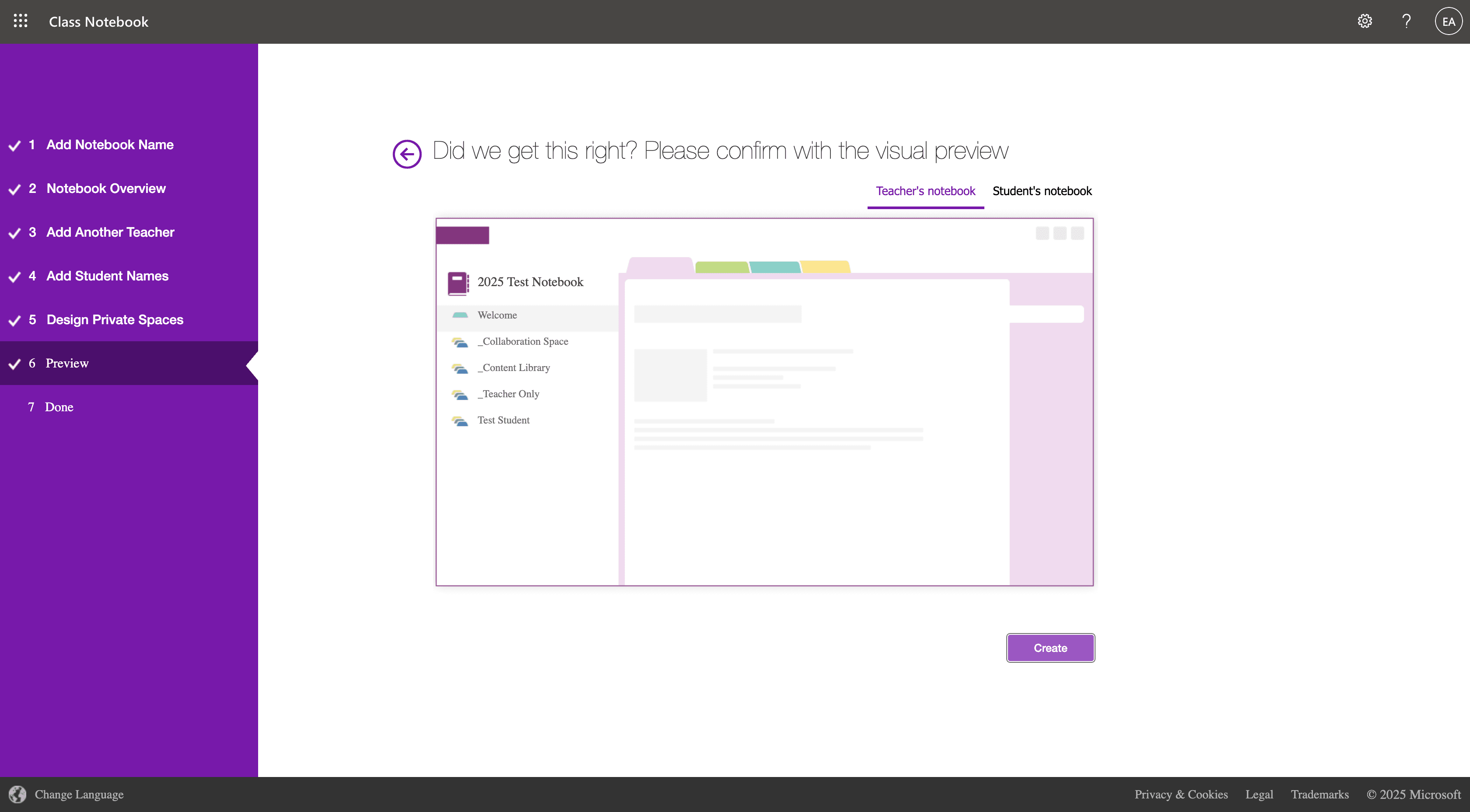 Step #8: Under Preview, click on Create. Your notebook will take a few minutes to be created.
