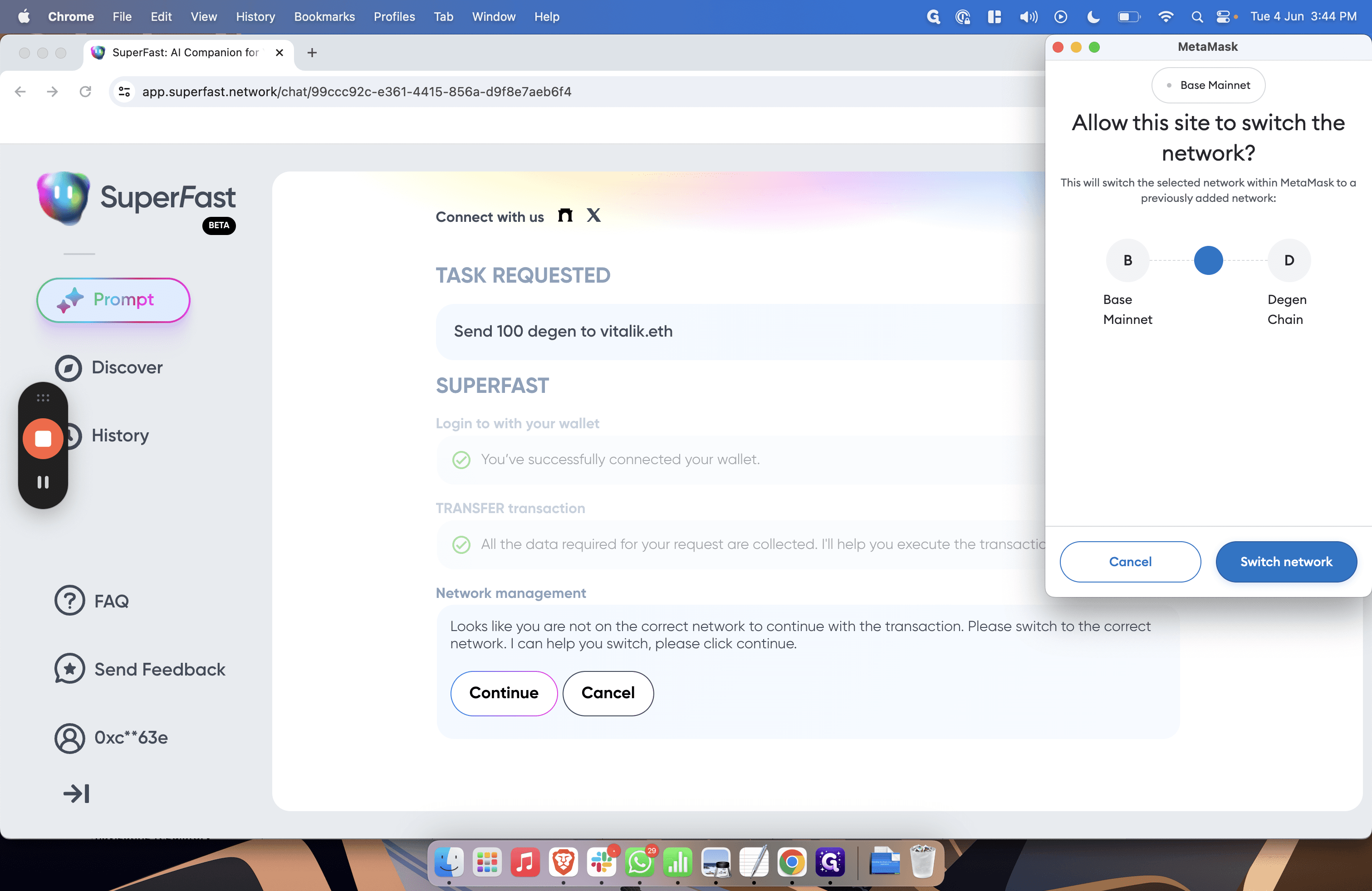 Step #29: Click "Switch network"
