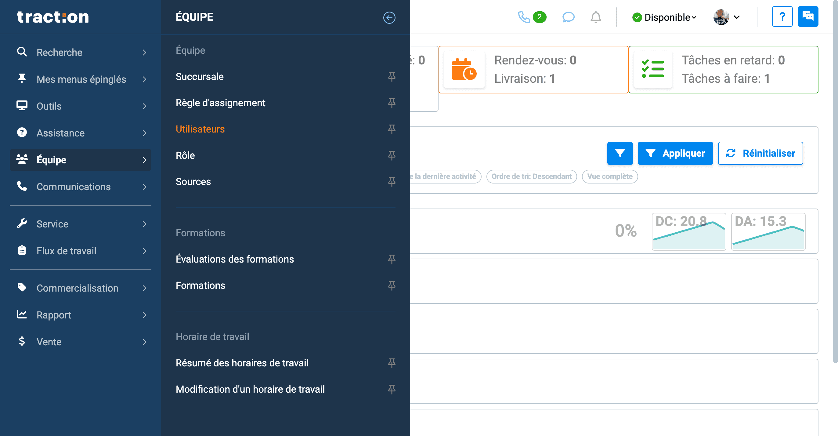 Step #2: Cliquez sur "Utilisateurs"