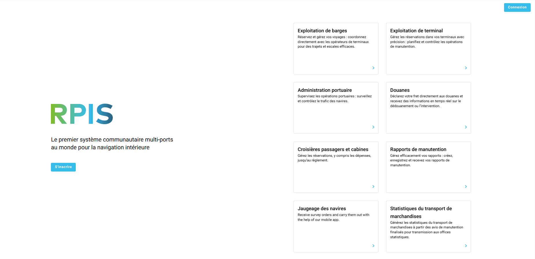 Step #1: Une fois connecté à RPIS, sélectionnez le module « Exploitation de barges ».