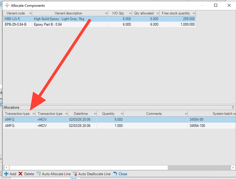Step #19: HBE-LG-5 has now been broken into 2 separate lines, 1 line per batch/bin combination