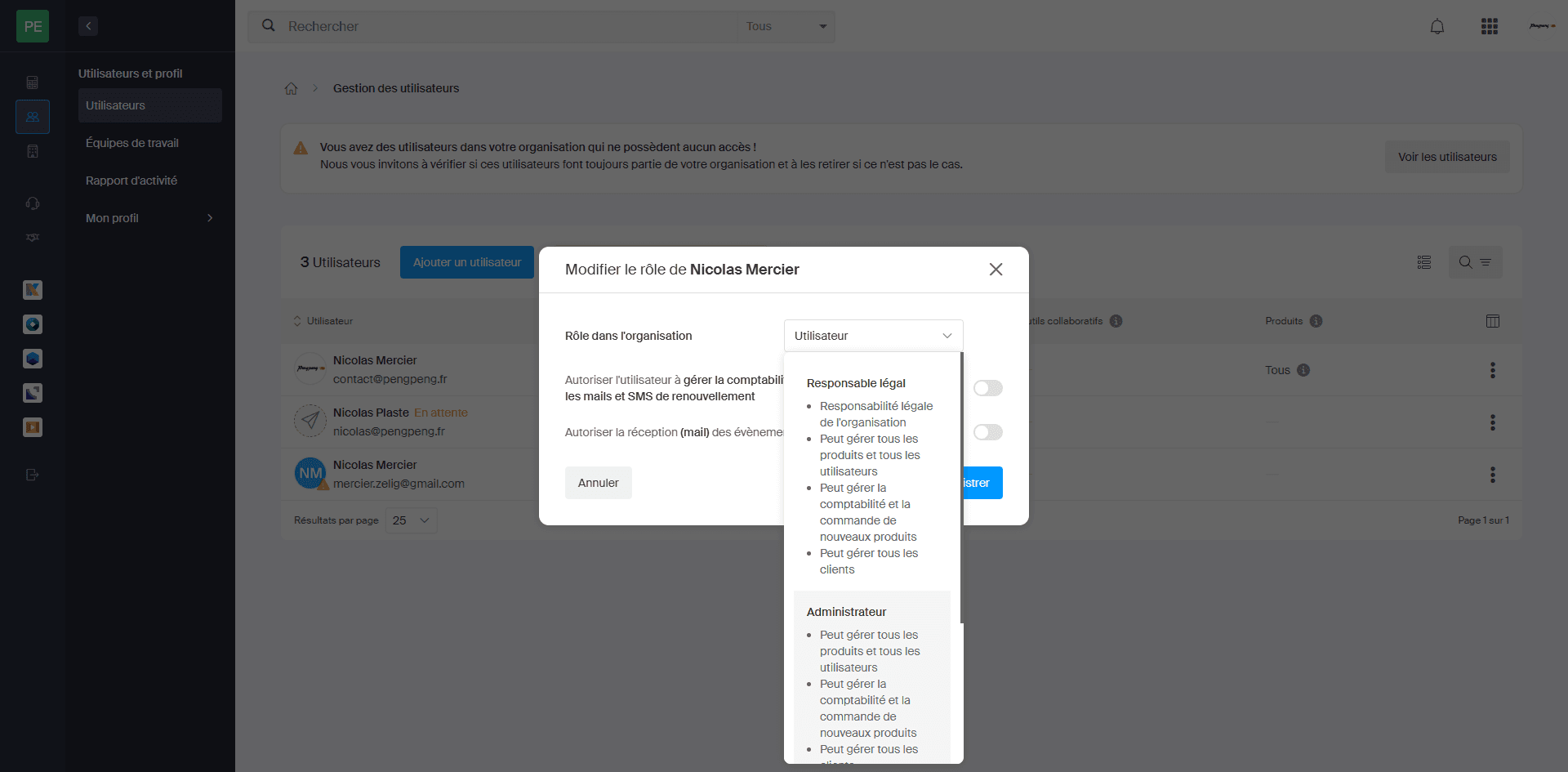 Step #7: Pour cela cliquer sur le paragraphe "administrateur"