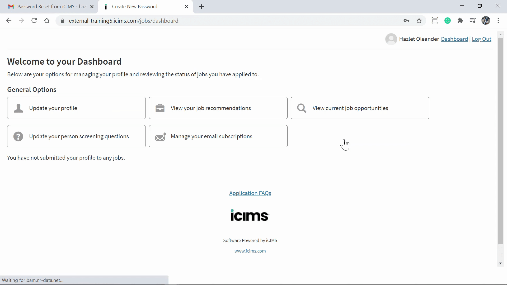 Step #19: Review the 'General Options' on your Dashboard to familiarize yourself with managing your profile and job activities.