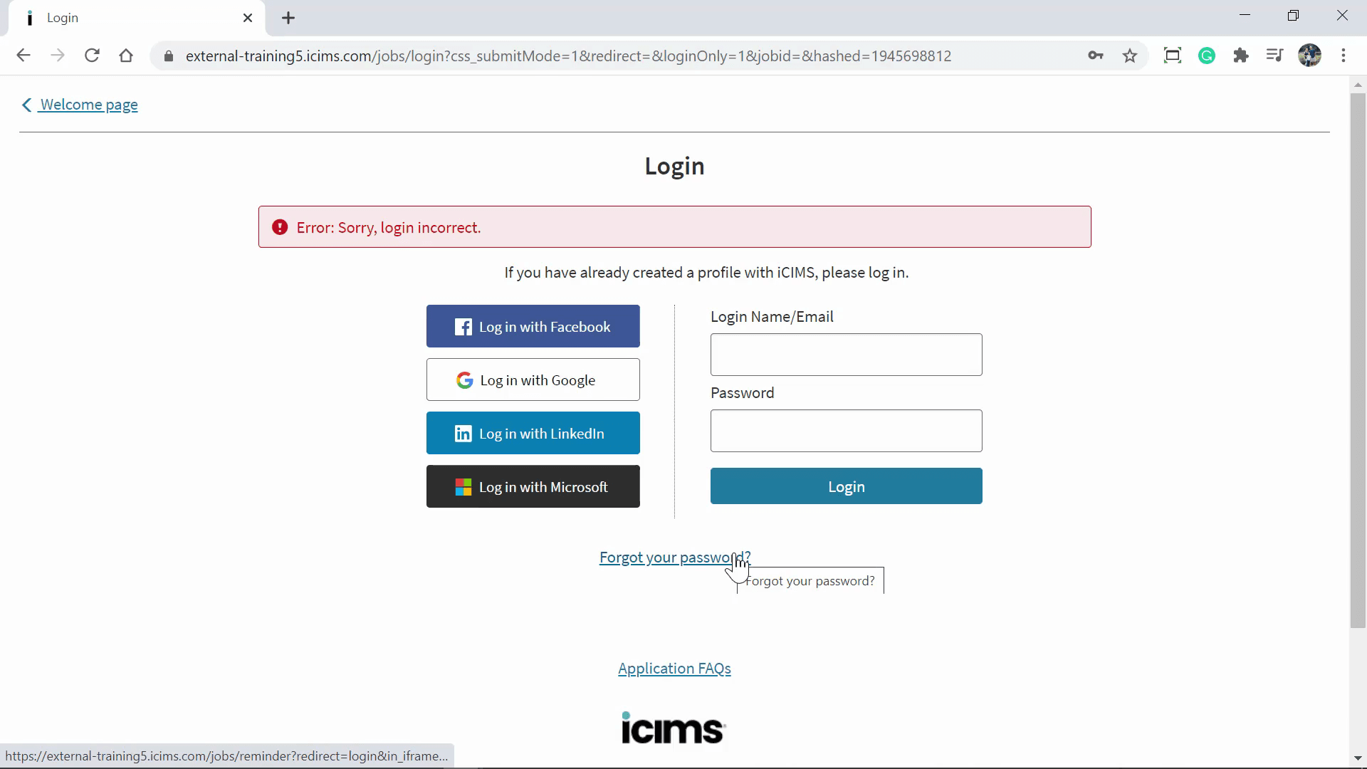 Step #6: Click the 'Forgot your password?' link.
