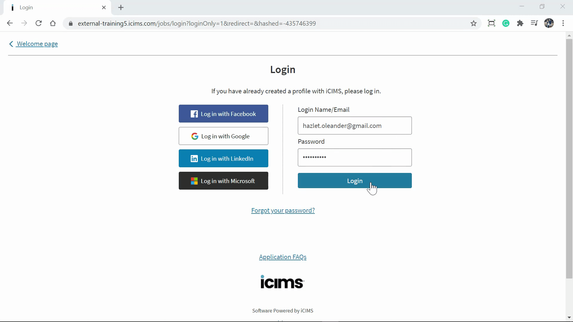Step #5: Click the 'Login' button.