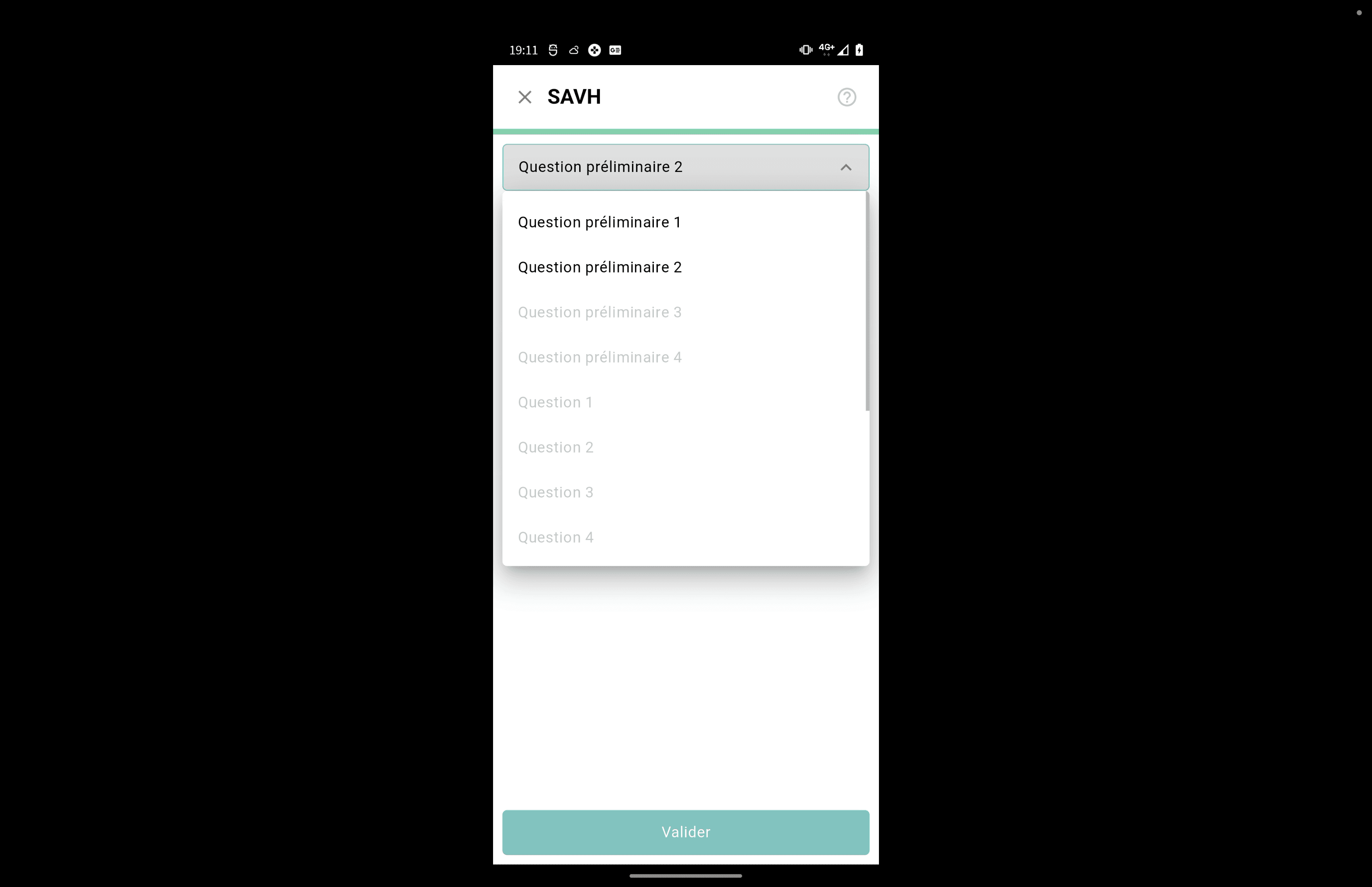 Step #55: Une fois, tous vos questionnaires remplis, faites glisser le menu déroulant jusqu'en bas.