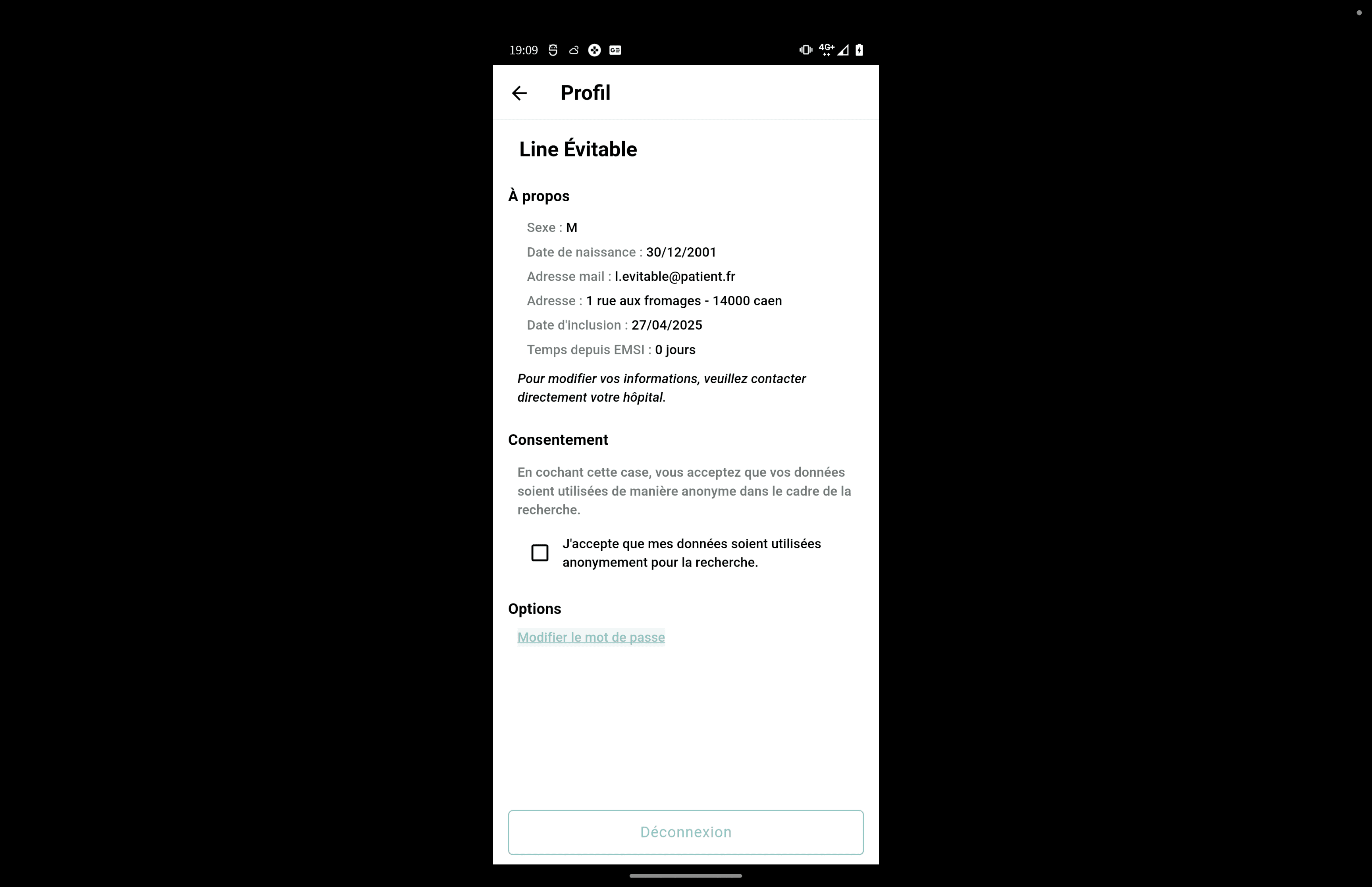 Step #31: Pour modifier votre mot de passe, cliquez sur le lien "Modifier le mot de passe".
