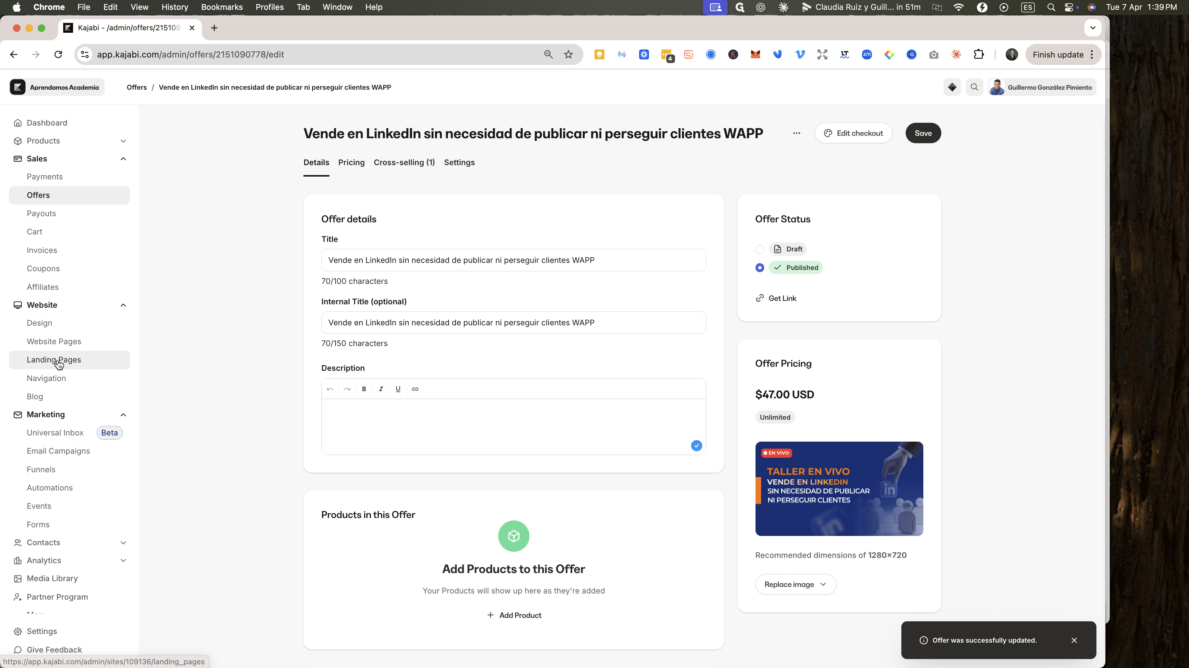 Step #34: Hagan clic en "Landing Pages"