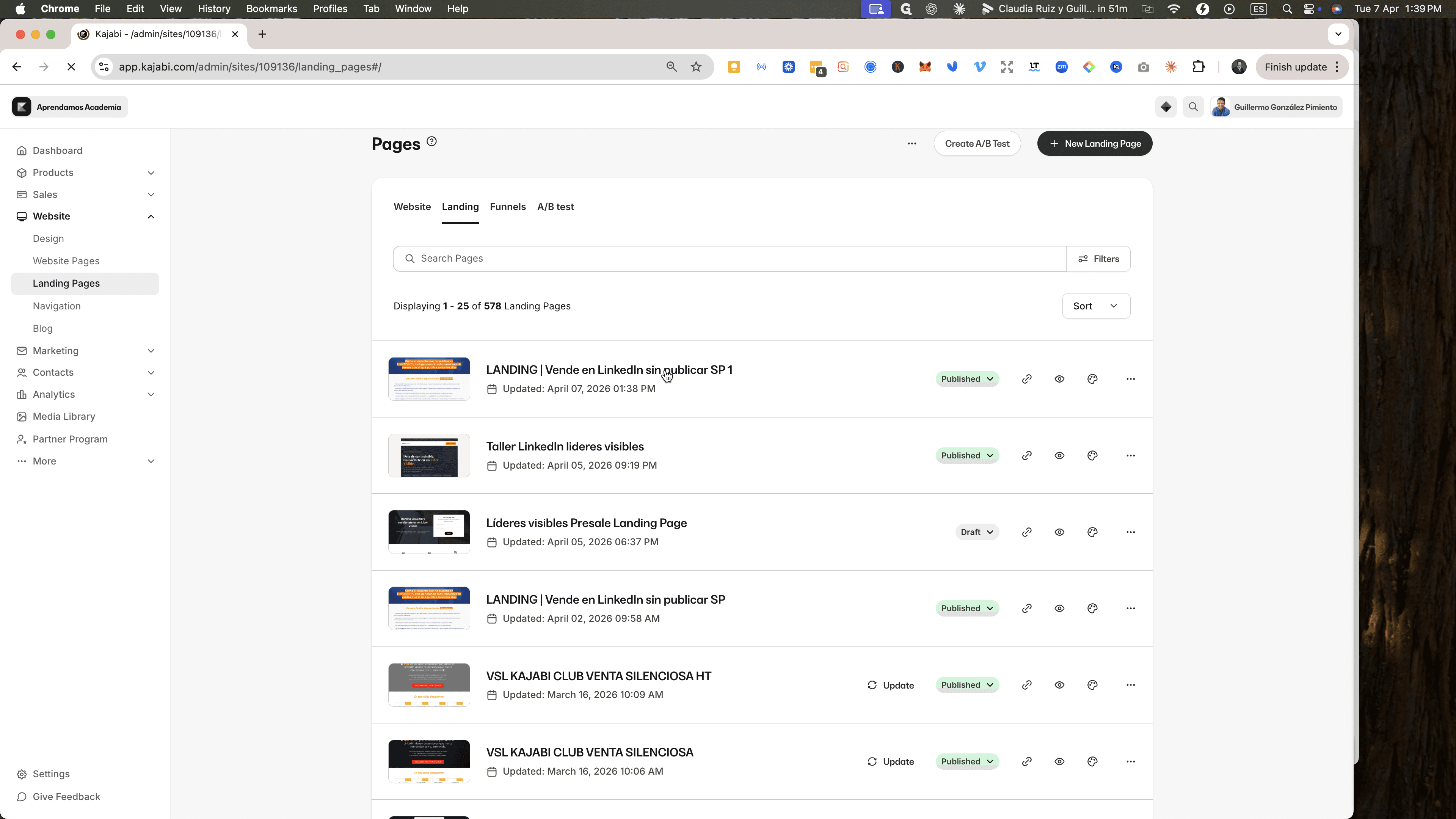Step #35: Hagan clic en "sin publicar SP 1"
