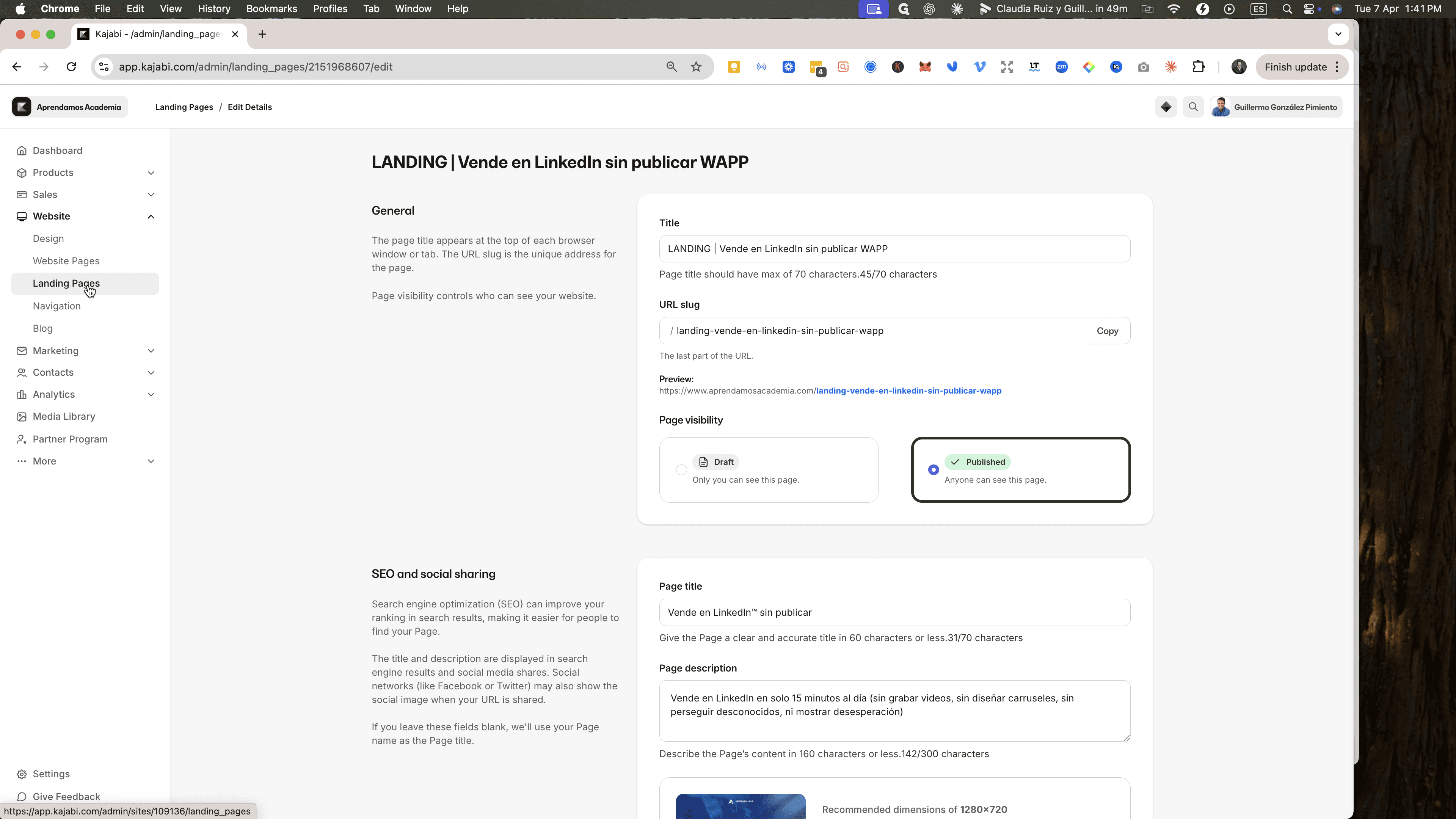 Step #64: Hagan clic en "Landing Pages"