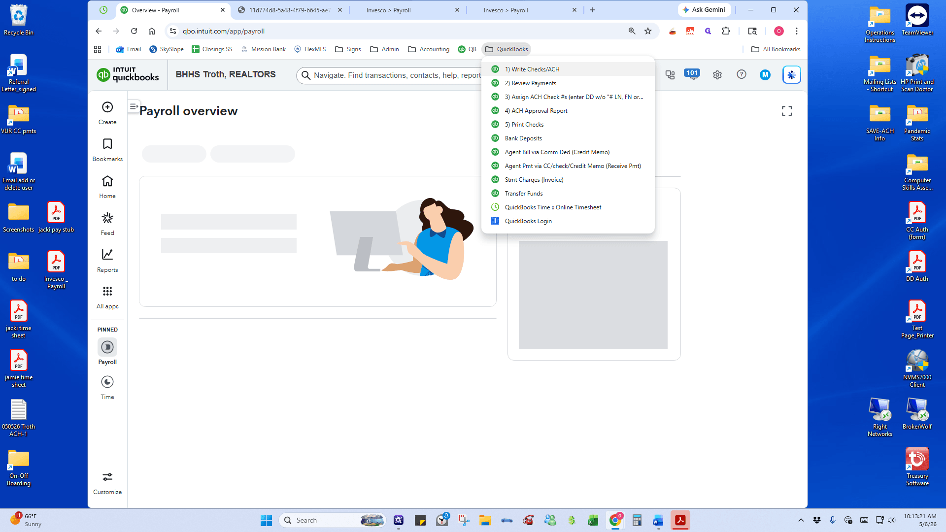 Step #24: Back in QuickBooks, go to Write Checks / ACH.