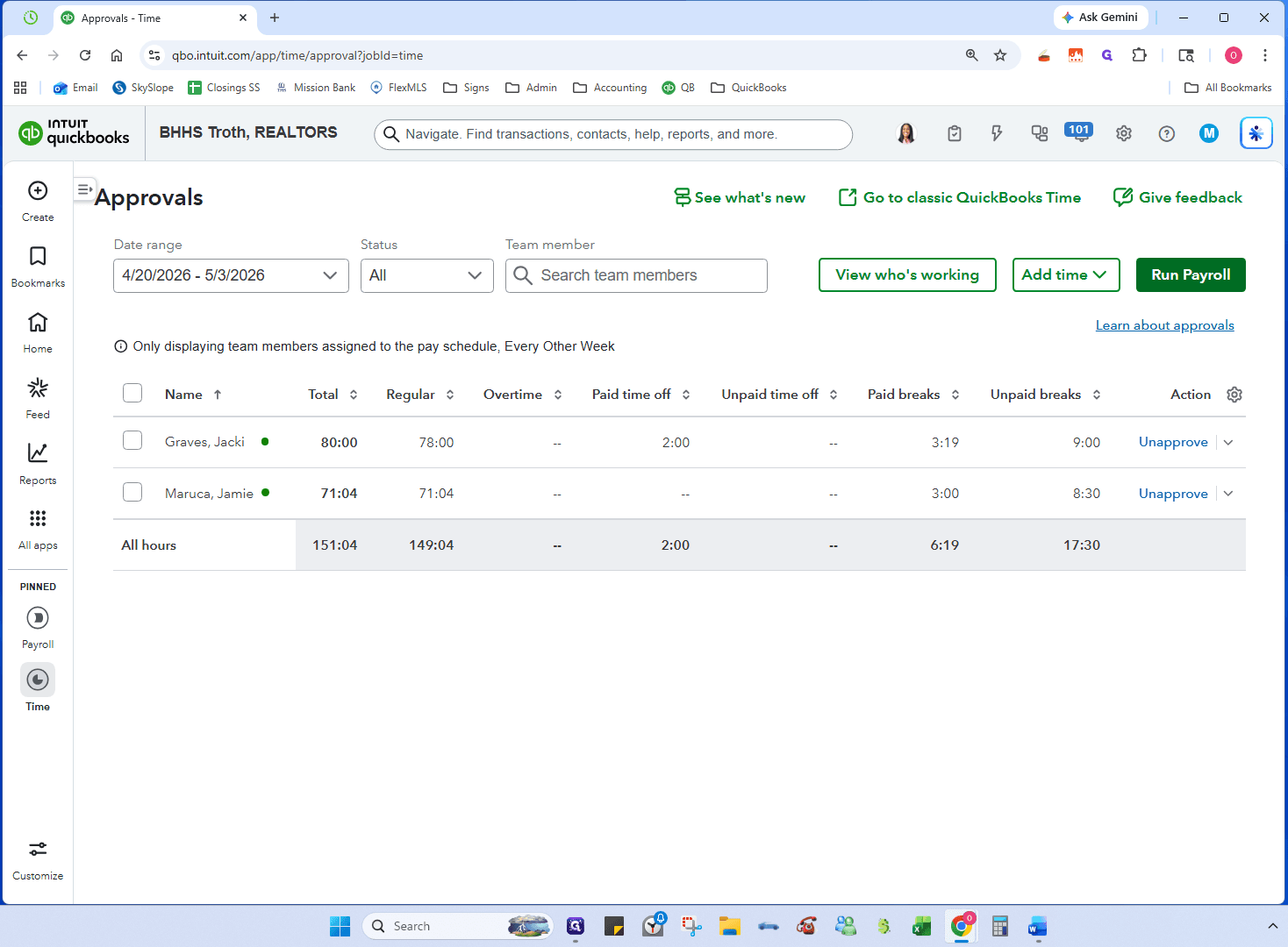 Step #8: Click the Run Payroll shortcut.