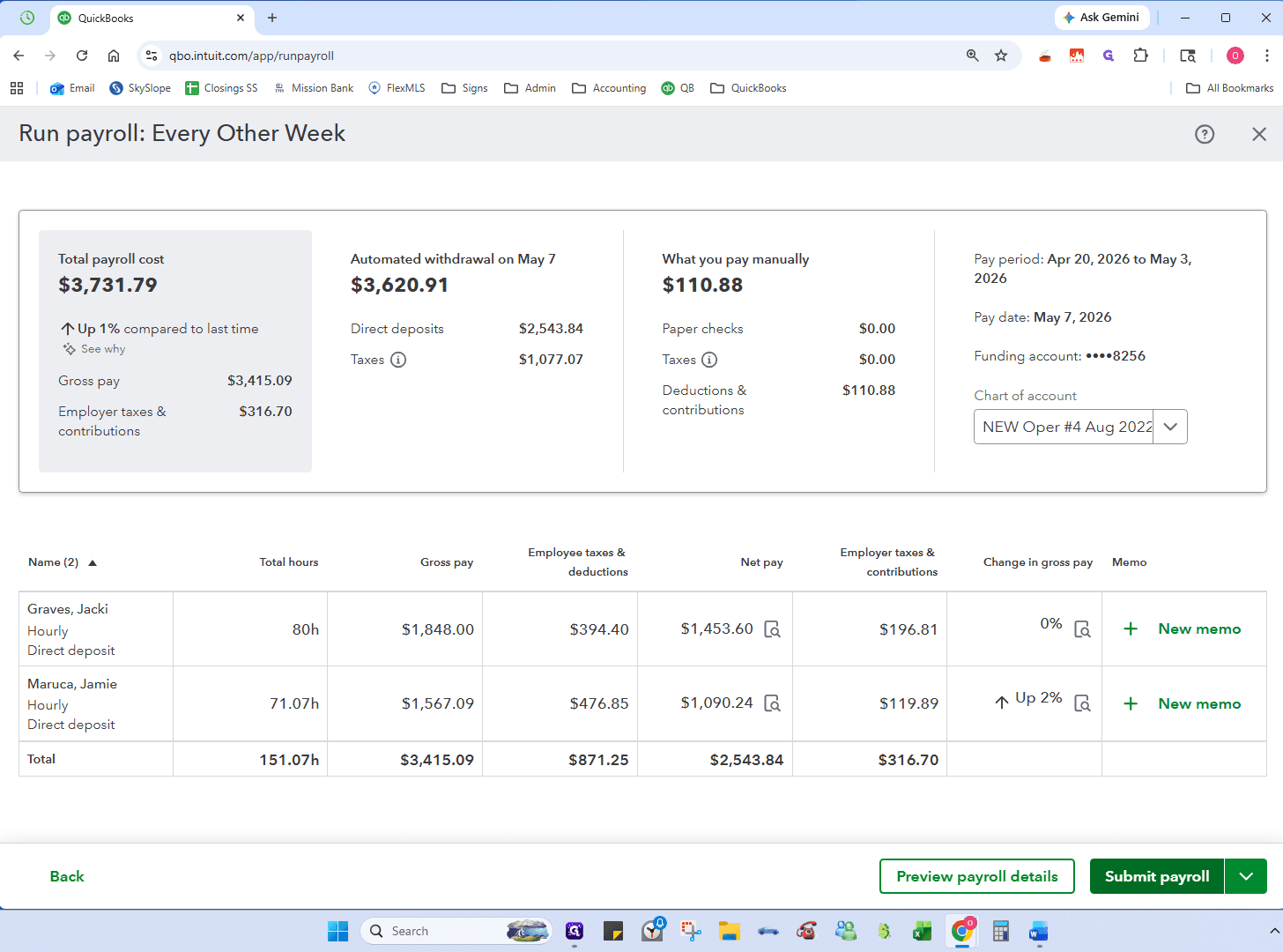 Step #12: Click Submit payroll.