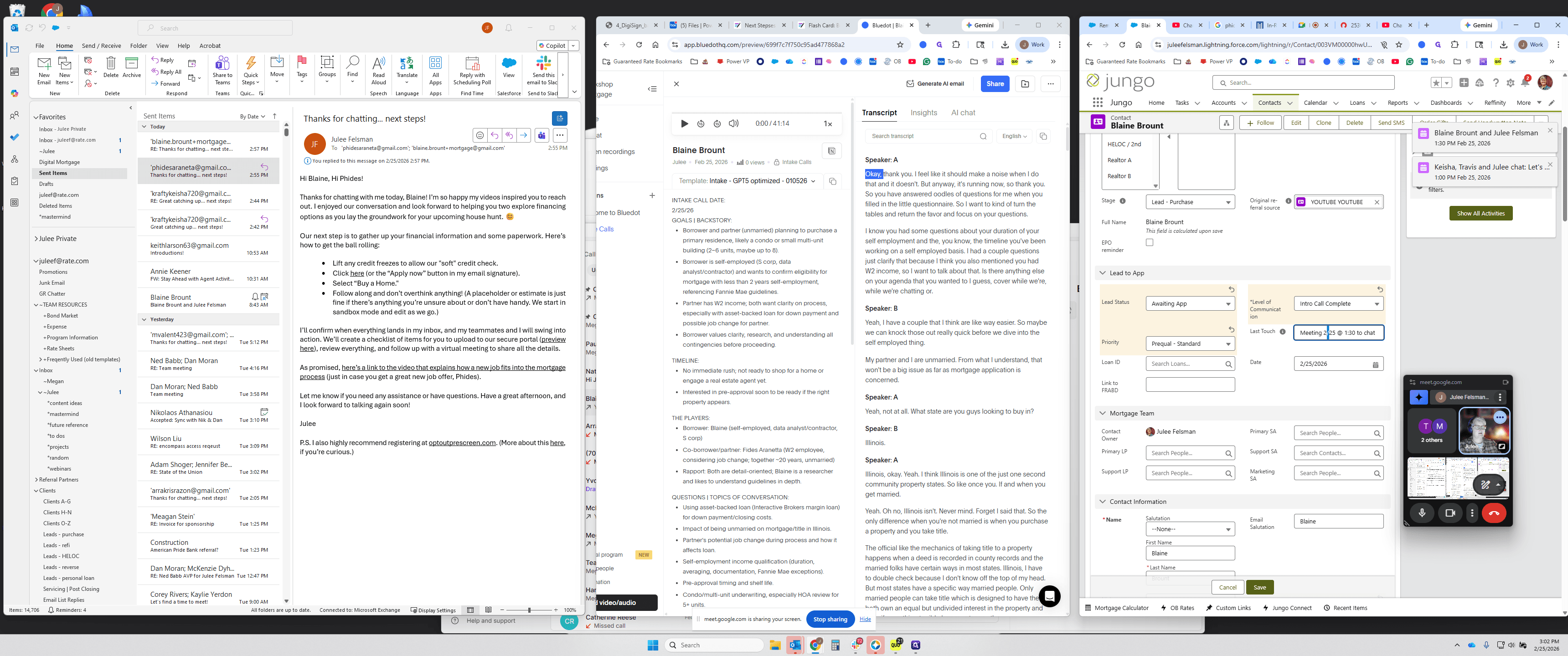 Step #109: Double-click on "Meeting 2/25 @ 1:30 to chat"