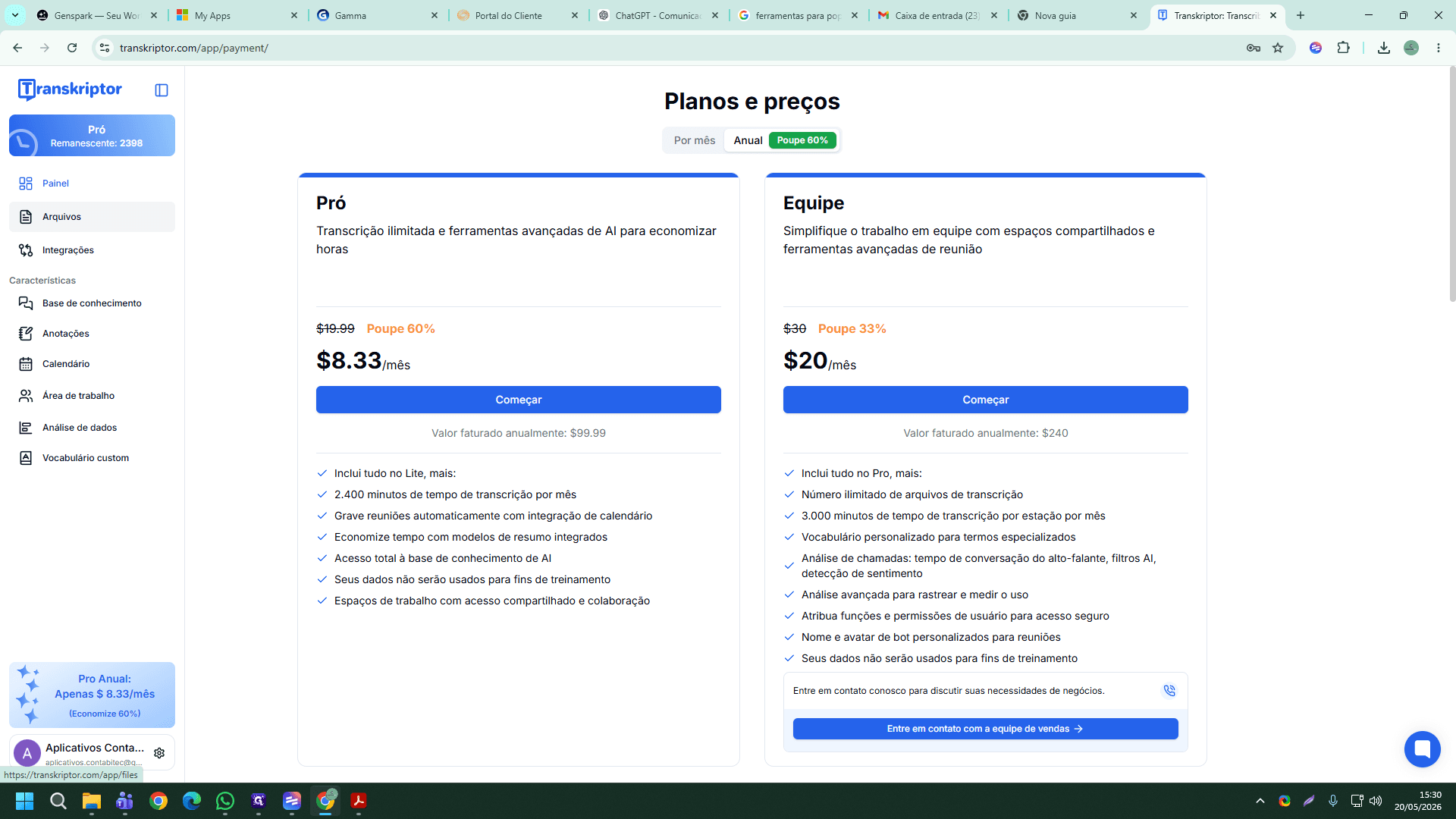 Step #6: No menu principal da plataforma, clique na aba Arquivos para listar suas mídias transcritas.